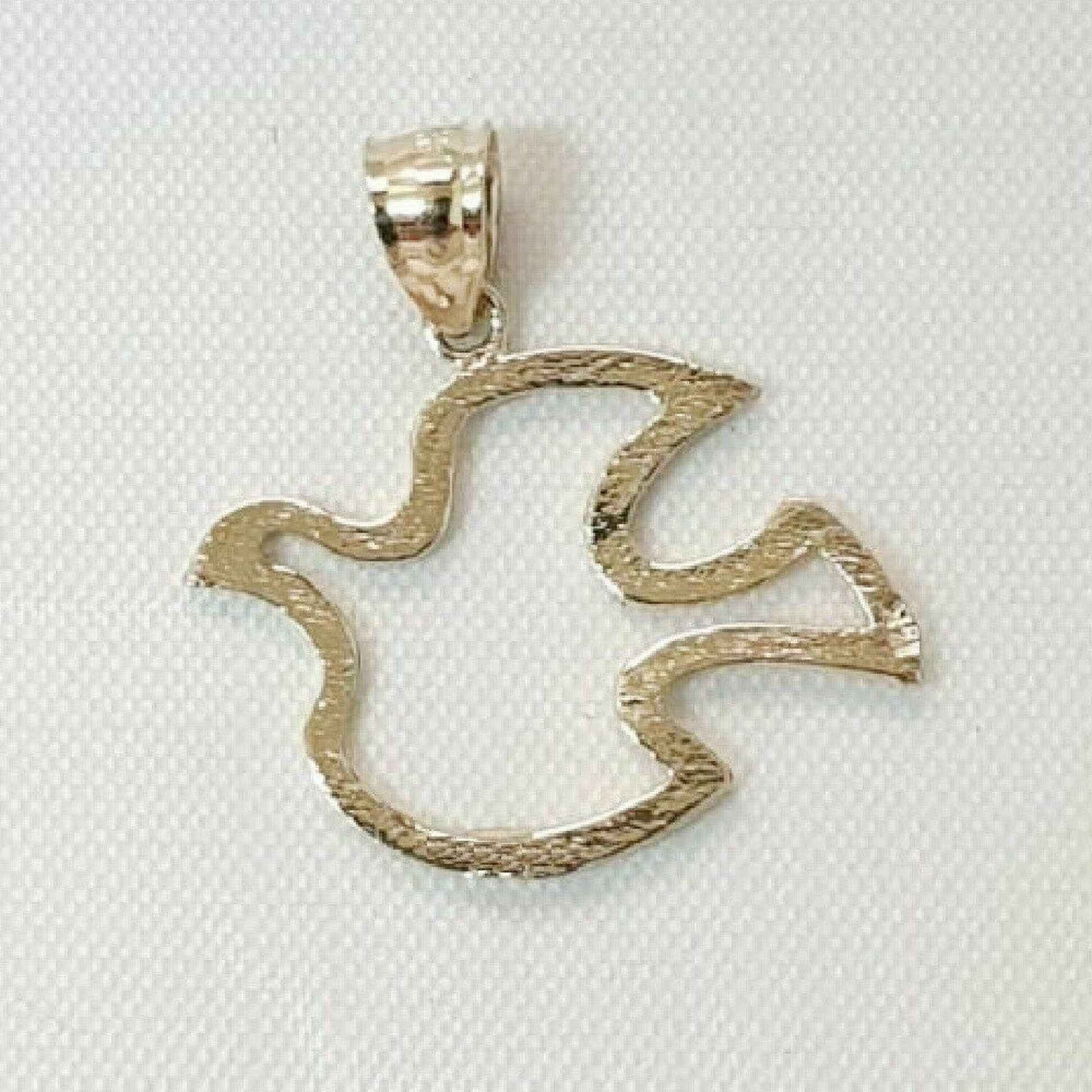 14K Yellow Gold Dove, Holy Spirit Dove Pendant