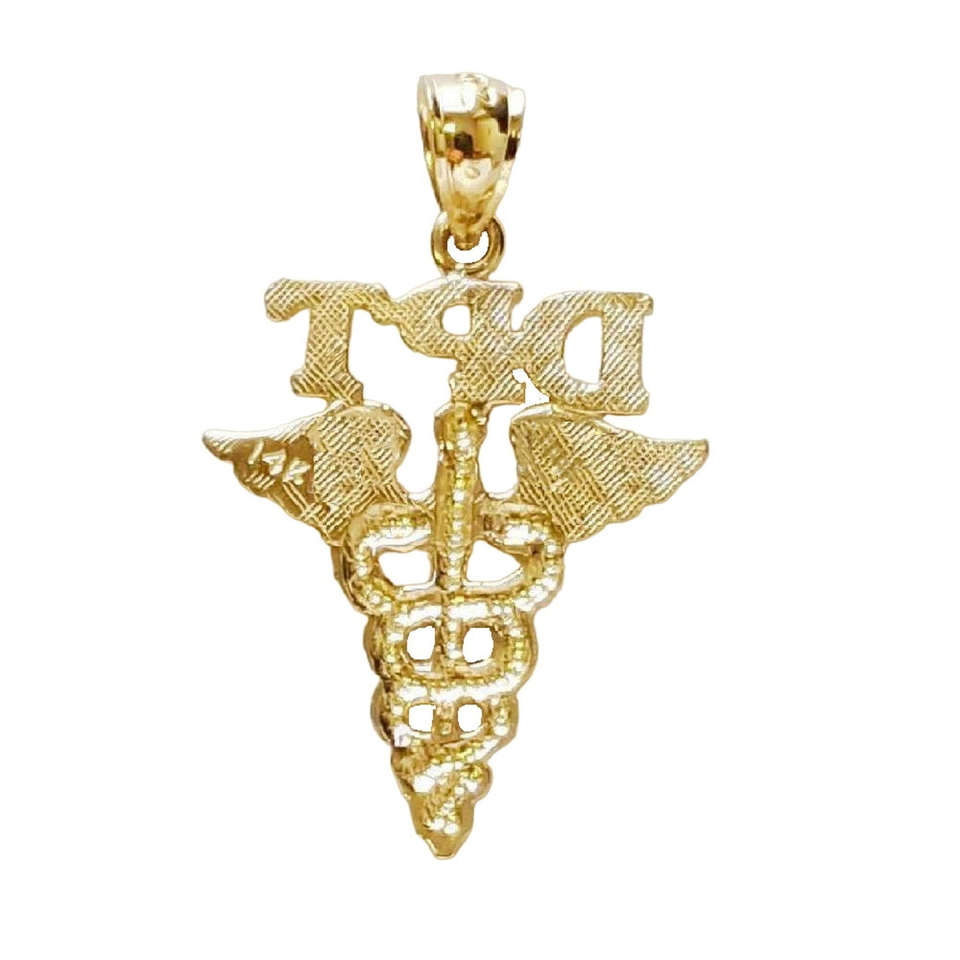 14K Yellow Gold DPT Doctor of Physical Therapy Pendant