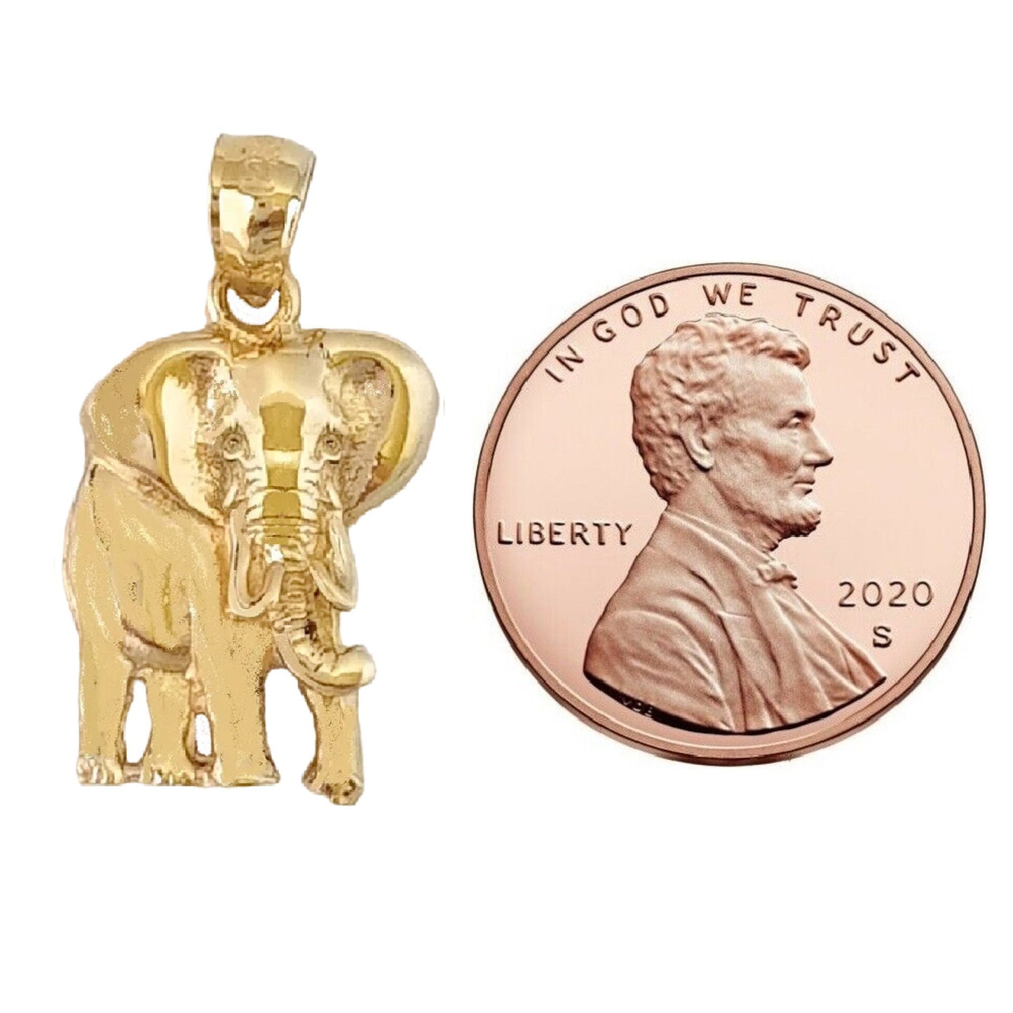 14K Yellow Gold Elephant Pendant