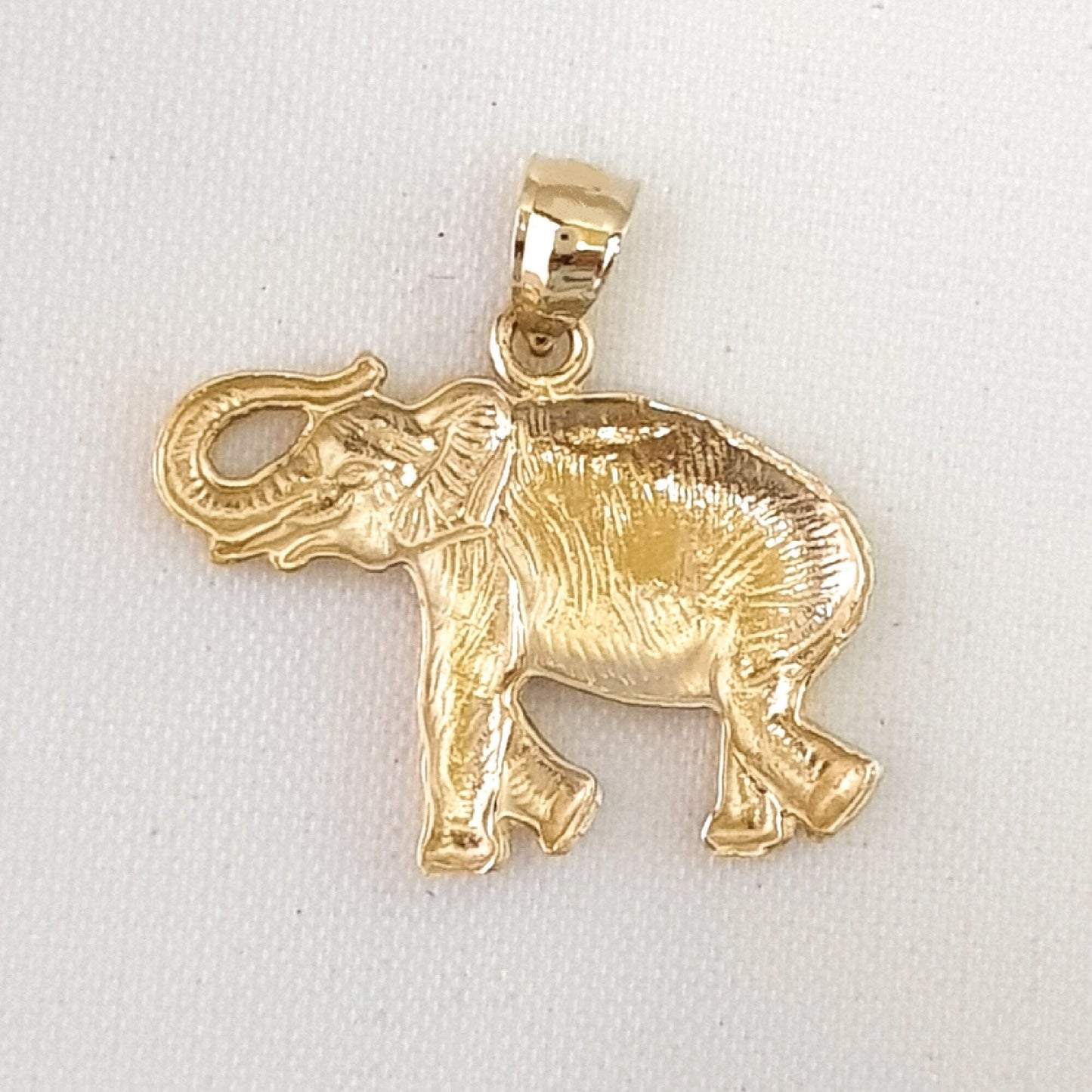 14K Yellow Gold Elephant Pendant