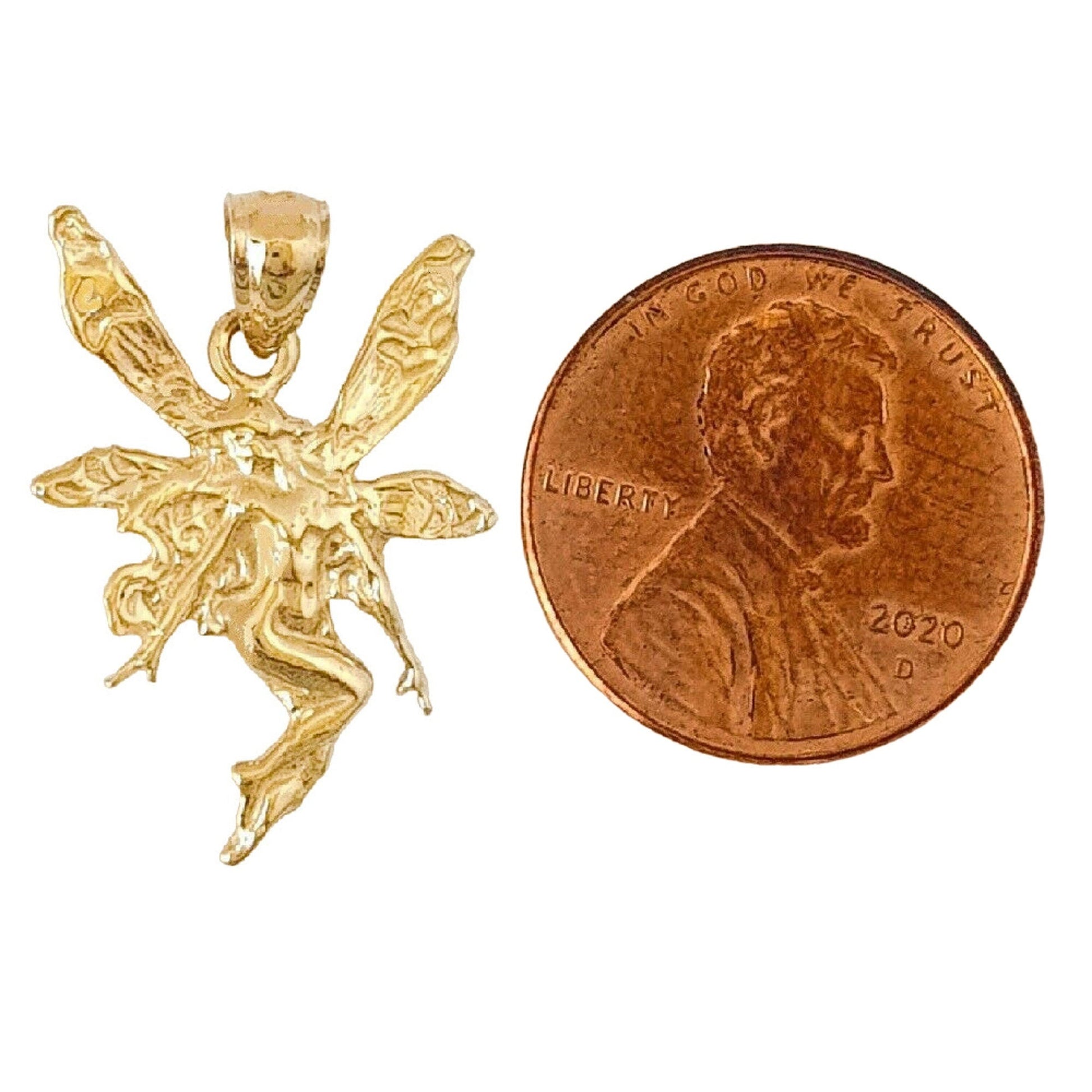 14K Yellow Gold FAIRY Pendant