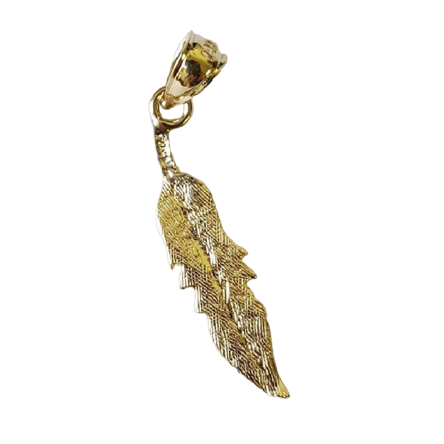 14K Yellow Gold FEATHER Pendant