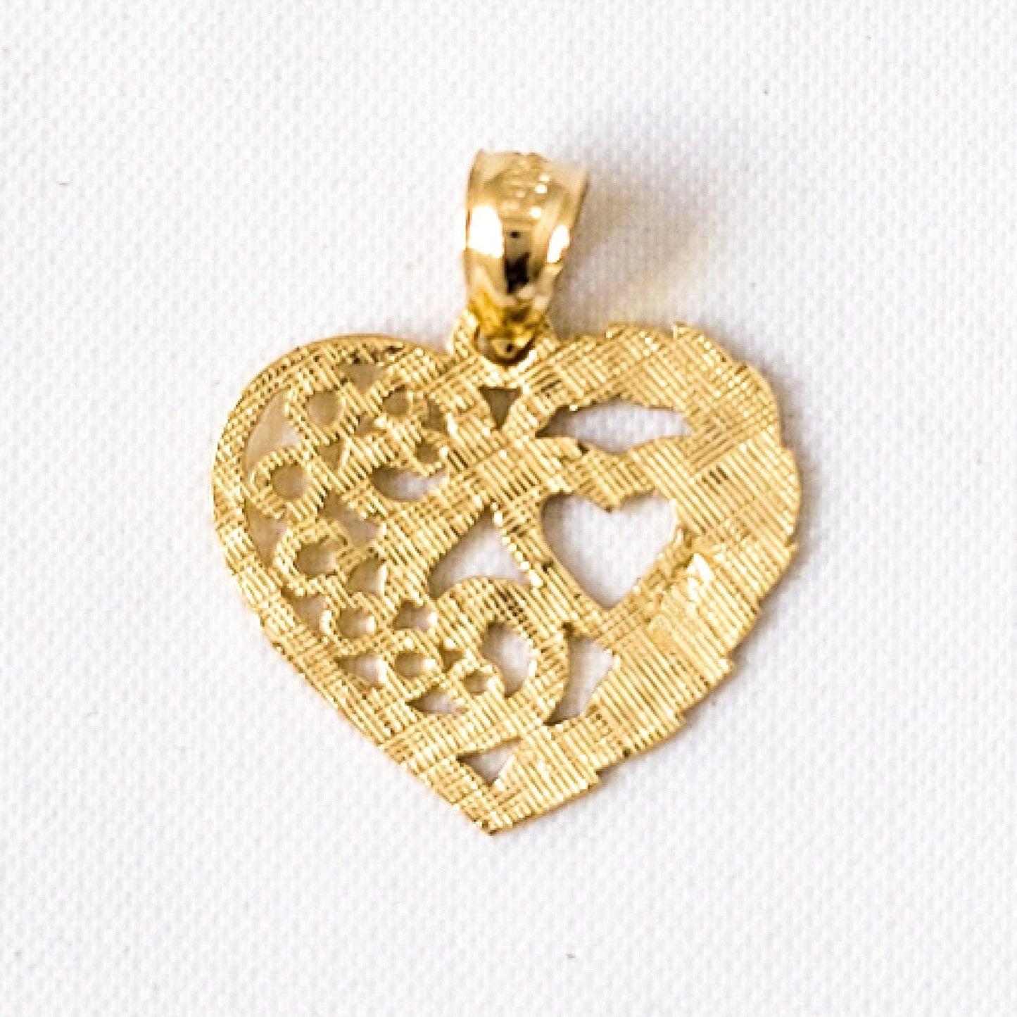 14k Yellow Gold Filigree Heart Pendant