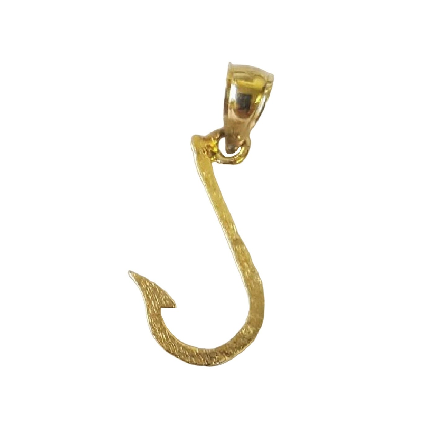 14K Yellow Gold Fish Hook Pendant