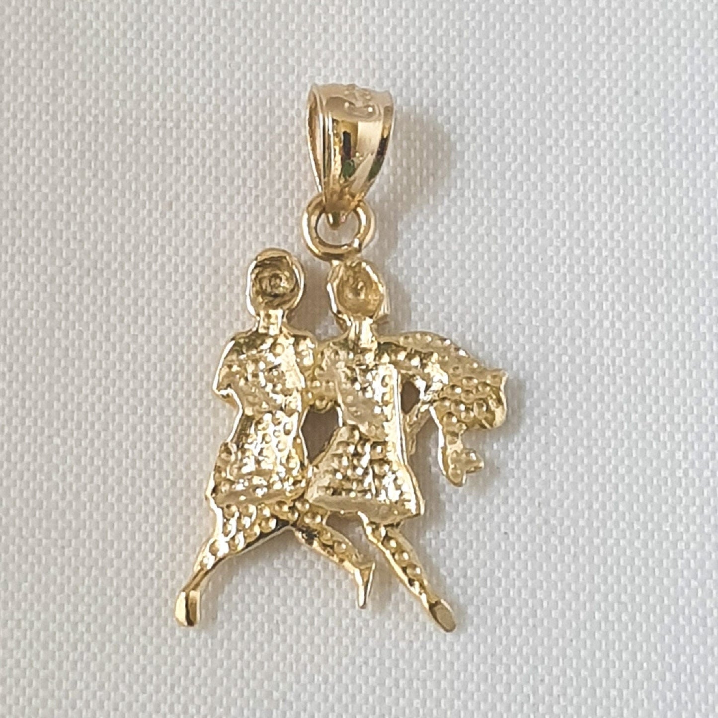 14K Yellow Gold Gemini Zodiac Pendant