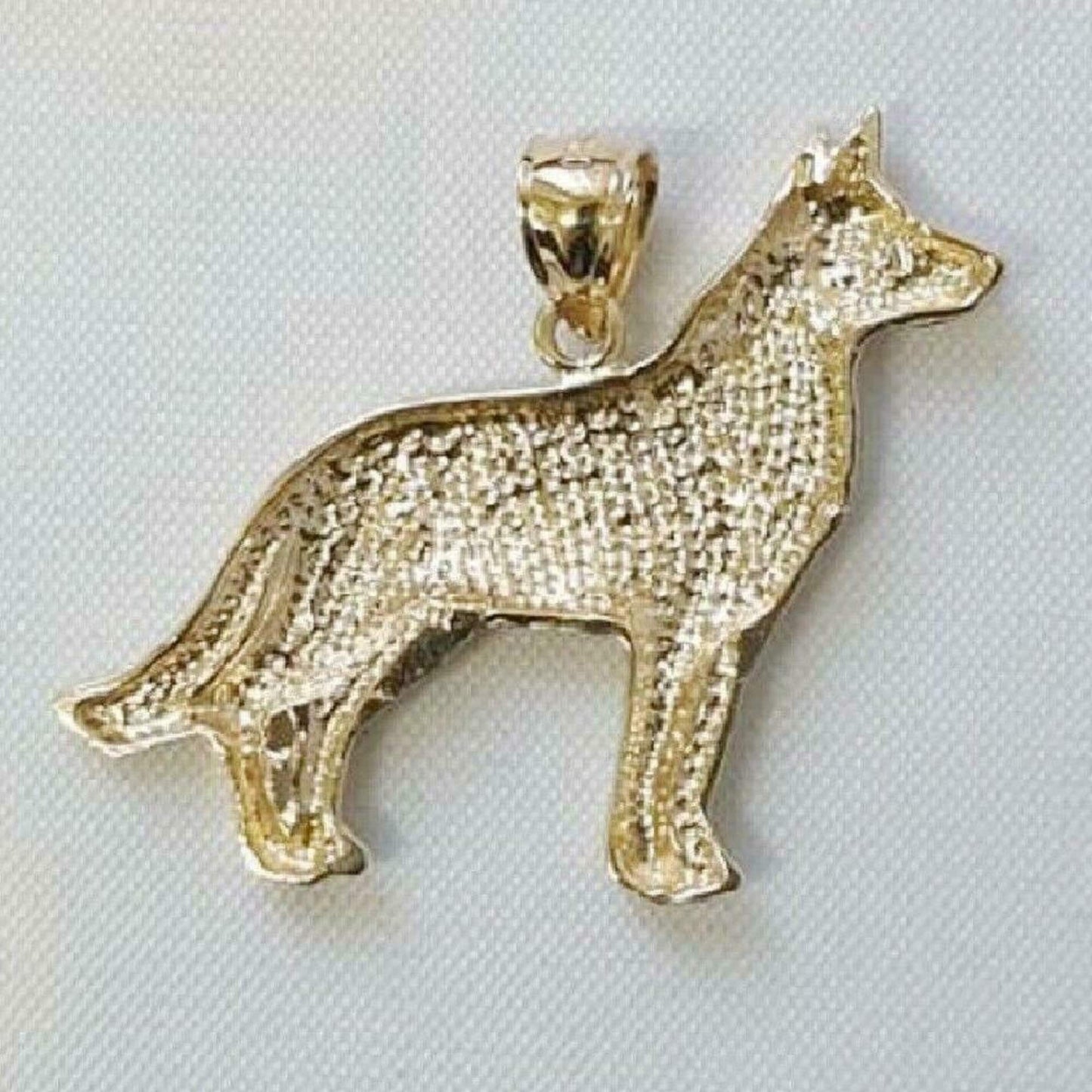 14K Yellow Gold German Shepherd Dog Pendant
