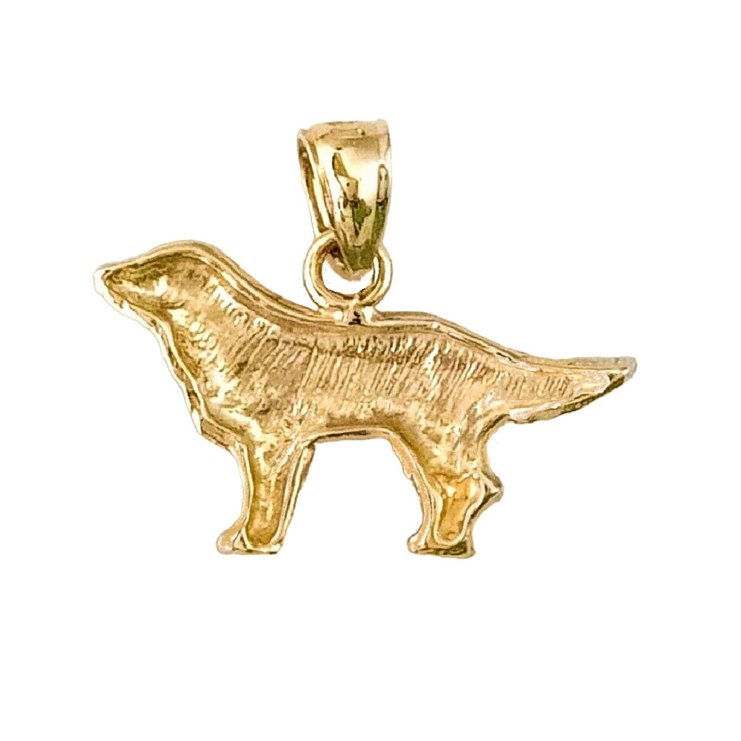 14K Yellow Gold Golden Retriever Dog Pendant