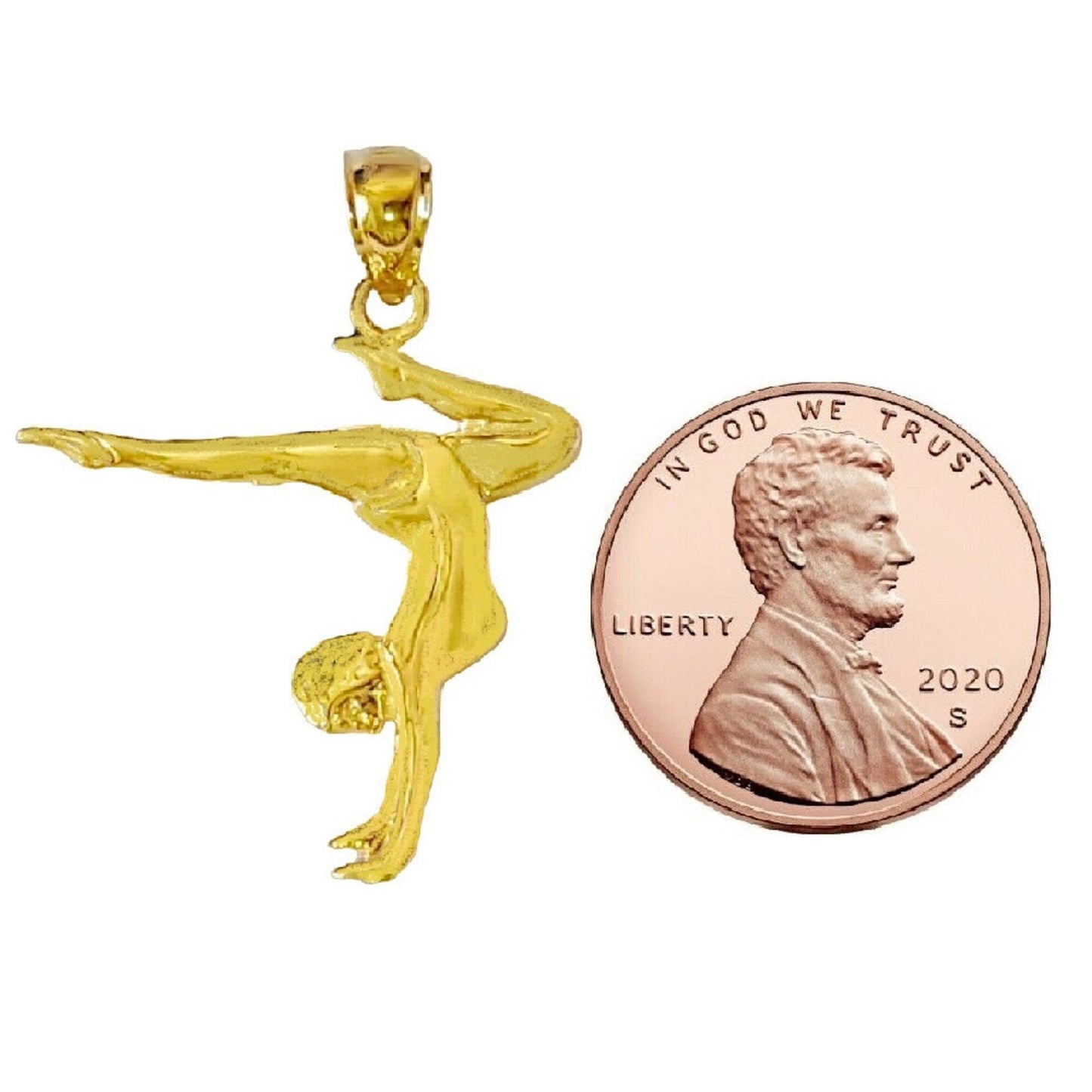 14K Yellow Gold Gymnast Pendant