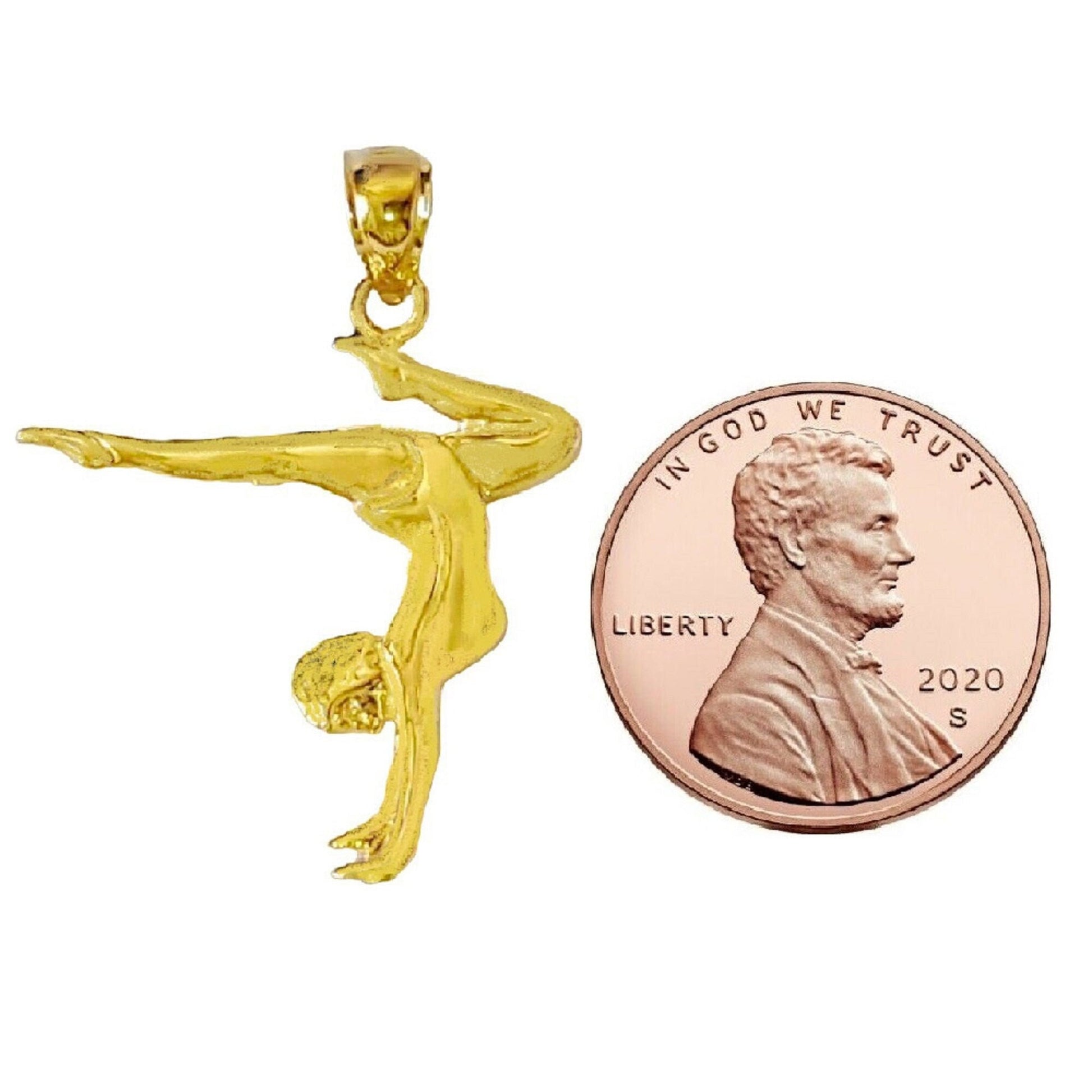 14K Yellow Gold Gymnast Pendant