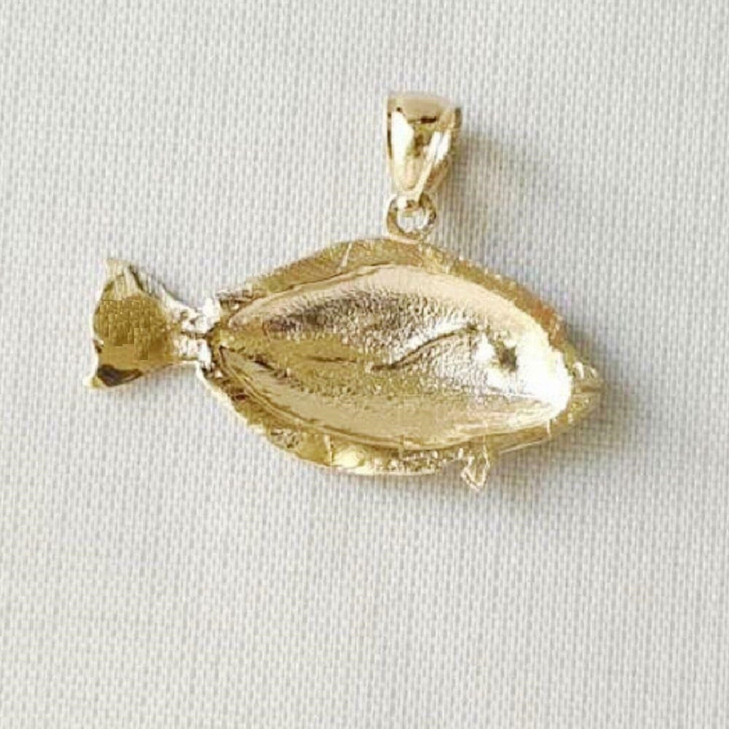 14K Yellow Gold Halibut Fish Pendant