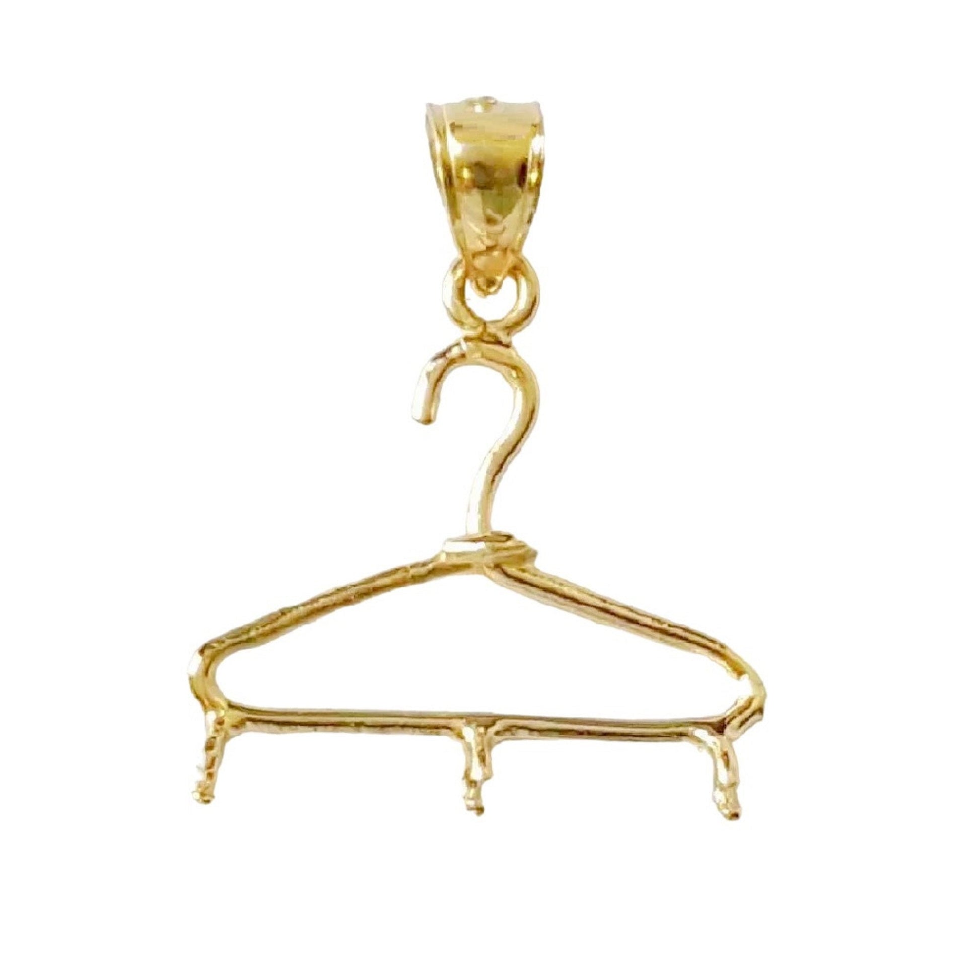 14K Yellow Gold HANGER Charm Holder Pendant