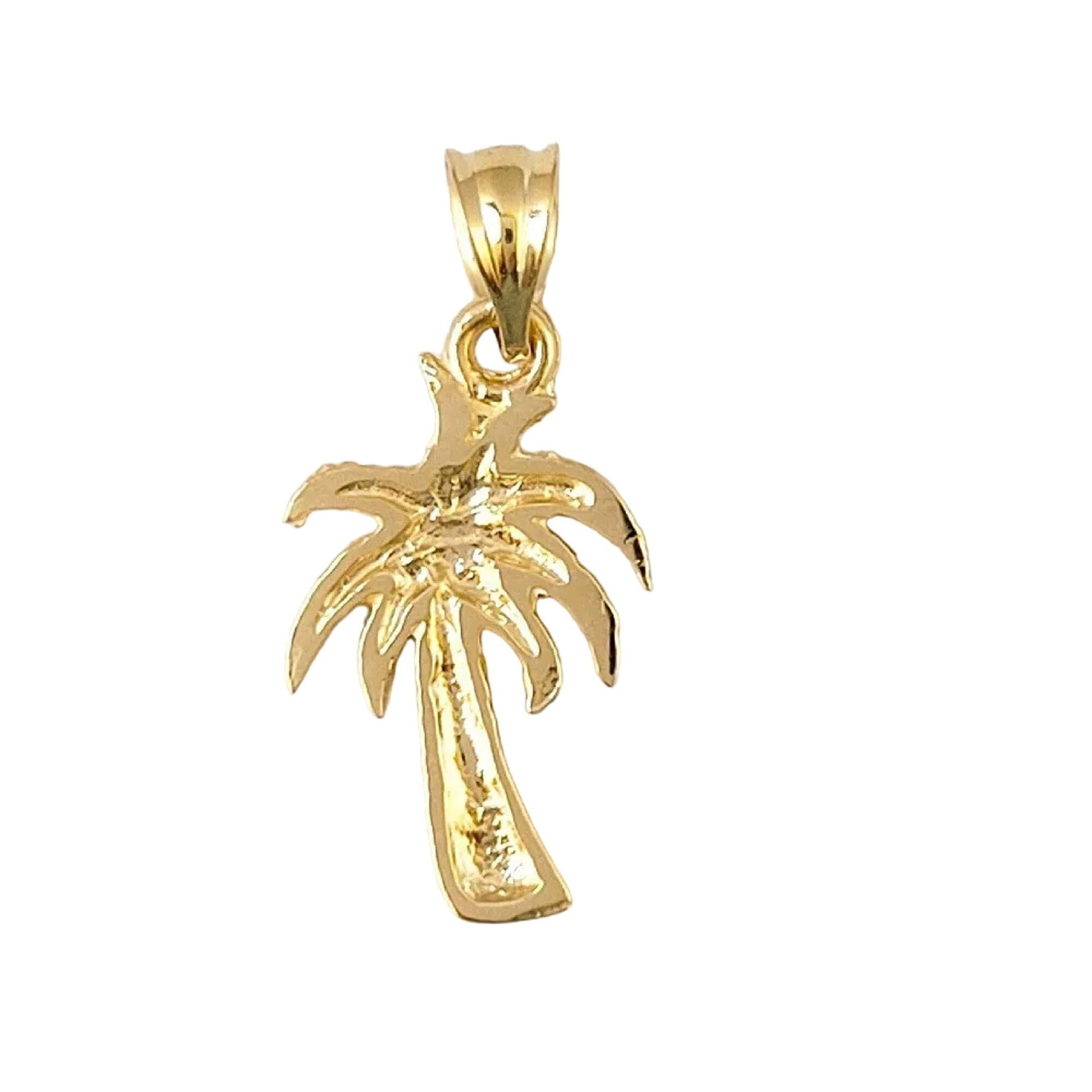 14k Yellow Gold Hawaiian Palm Tree Pendant / Charm, Made in USA