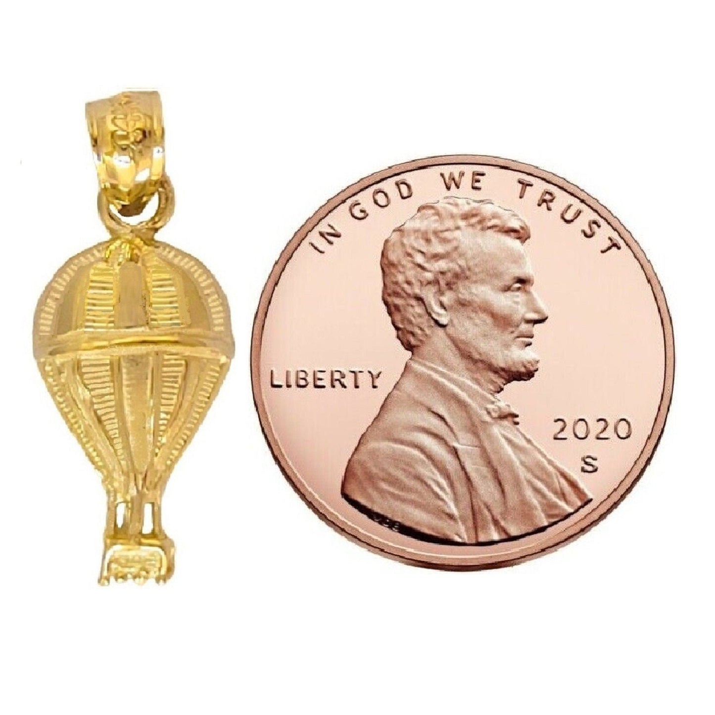 14K Yellow Gold Hot Air Balloon Pendant