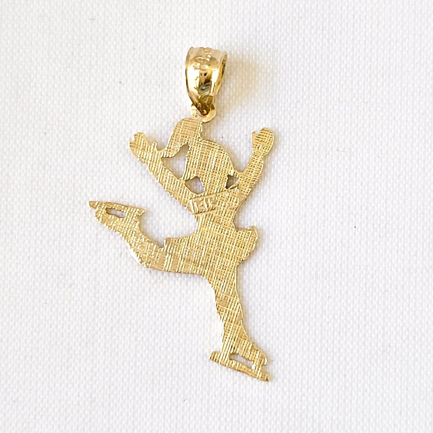 14K Yellow Gold Ice Skater Pendant