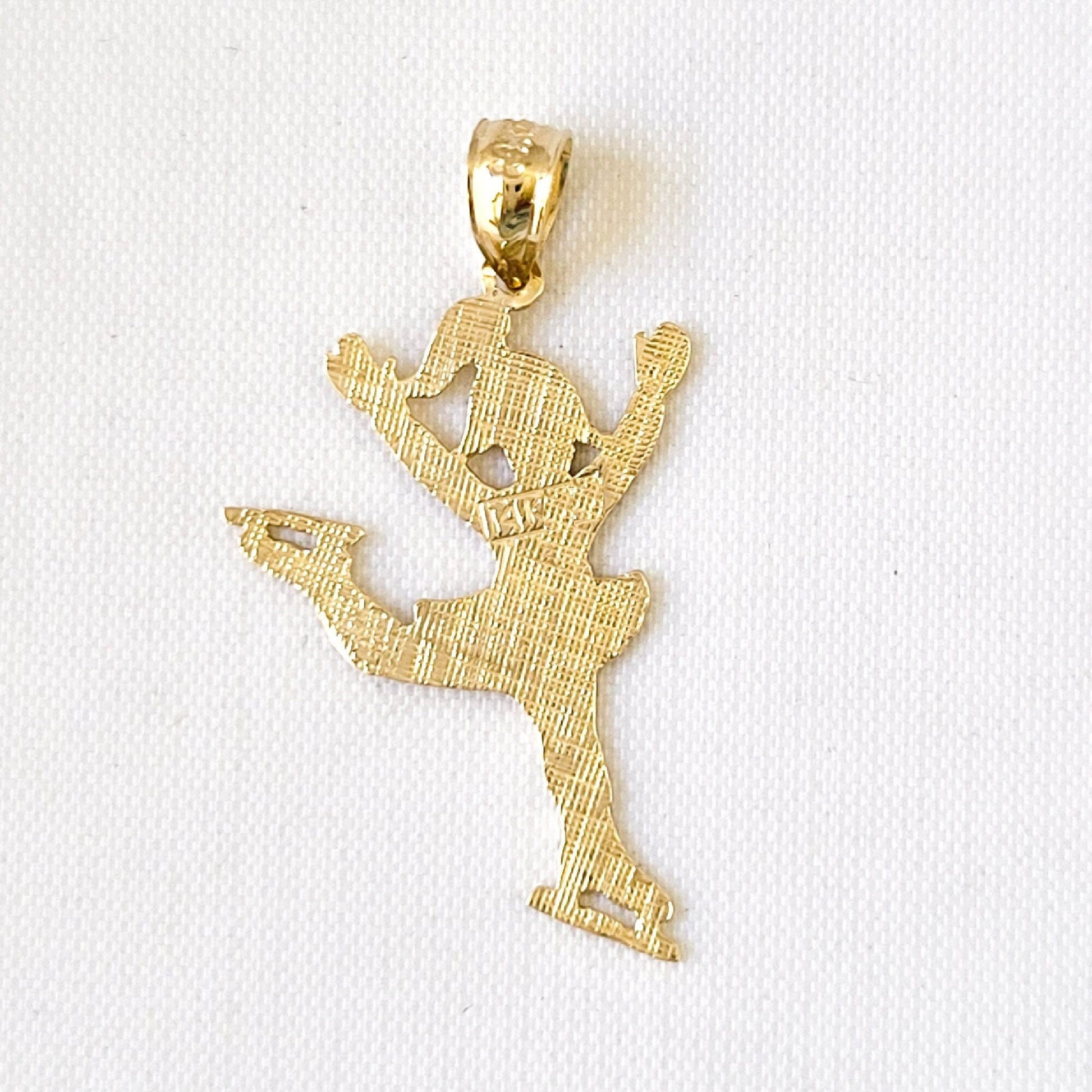 14K Yellow Gold Ice Skater Pendant