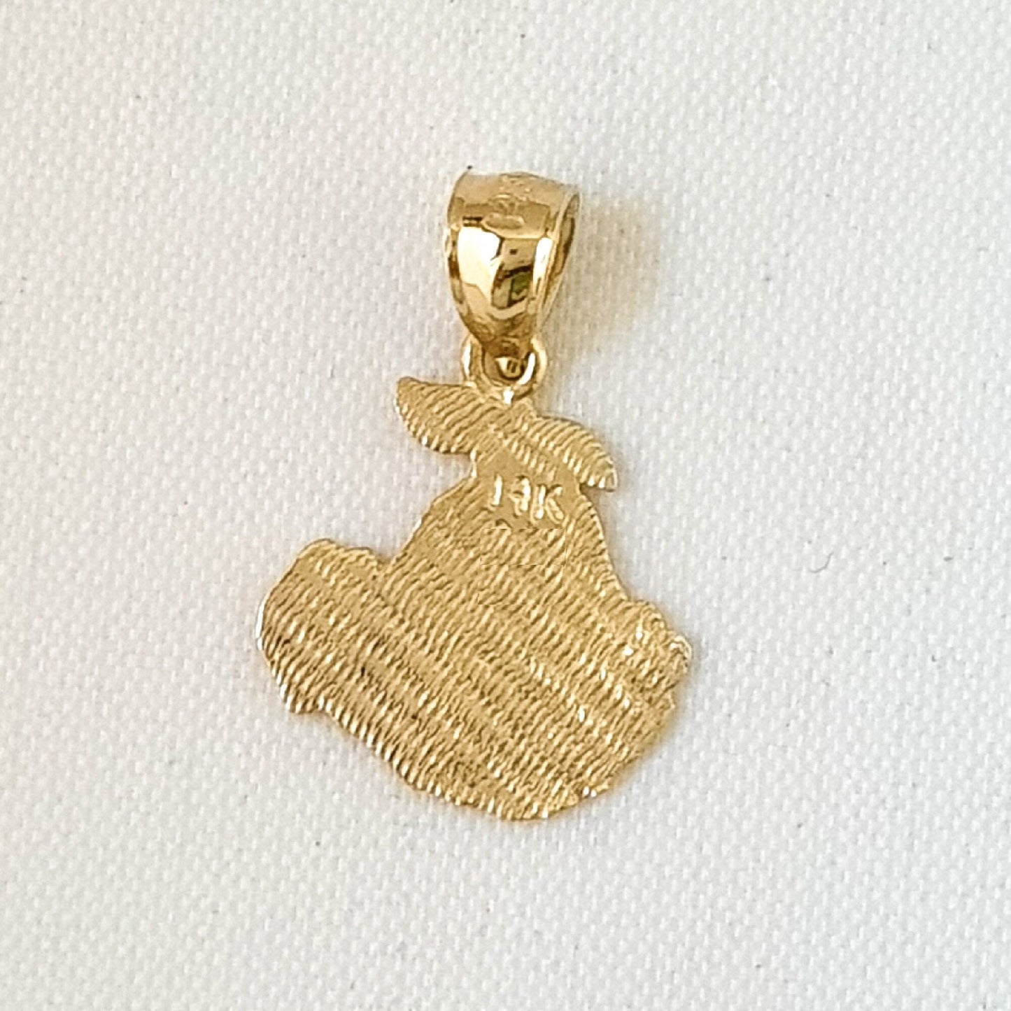 14K Yellow Gold ITS A GIRL Pendant Charm