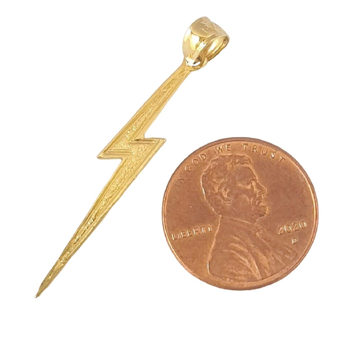 14K Yellow Gold LIGHTNING BOLT Pendant