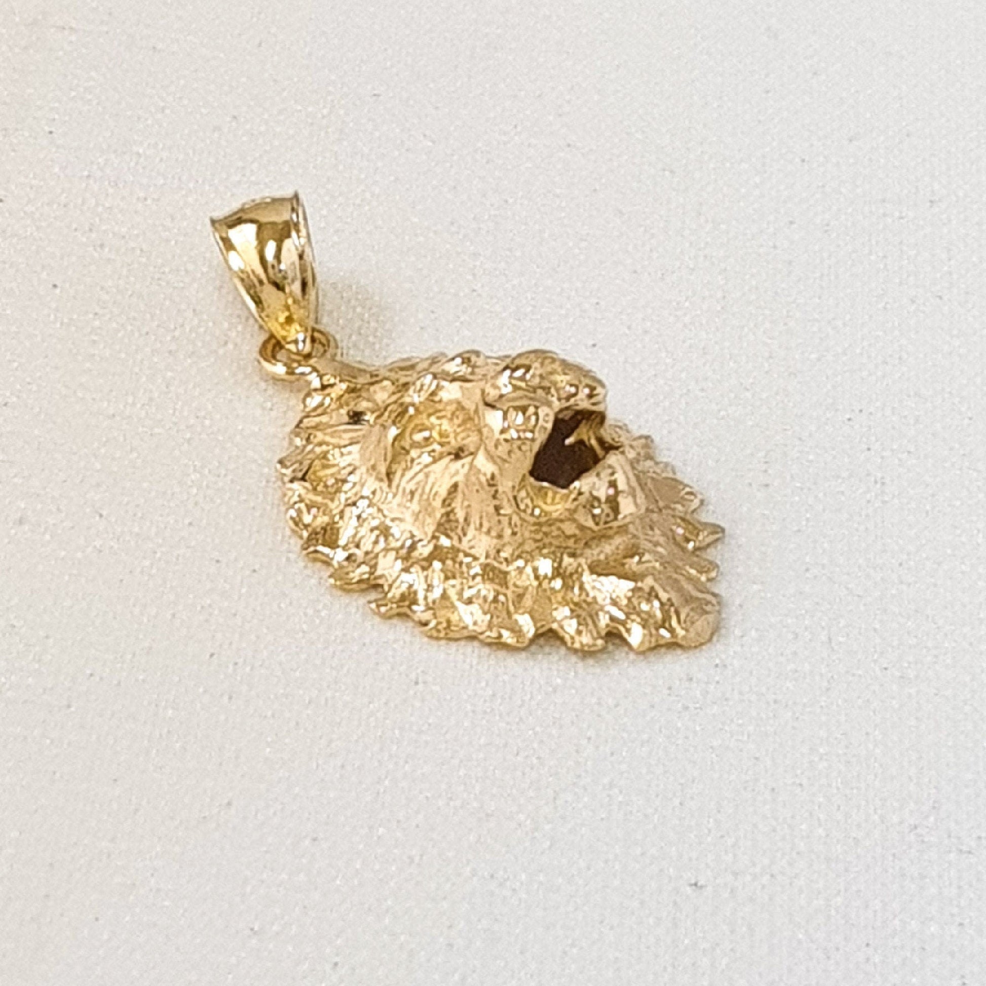 14K Yellow Gold Lion Head Pendant