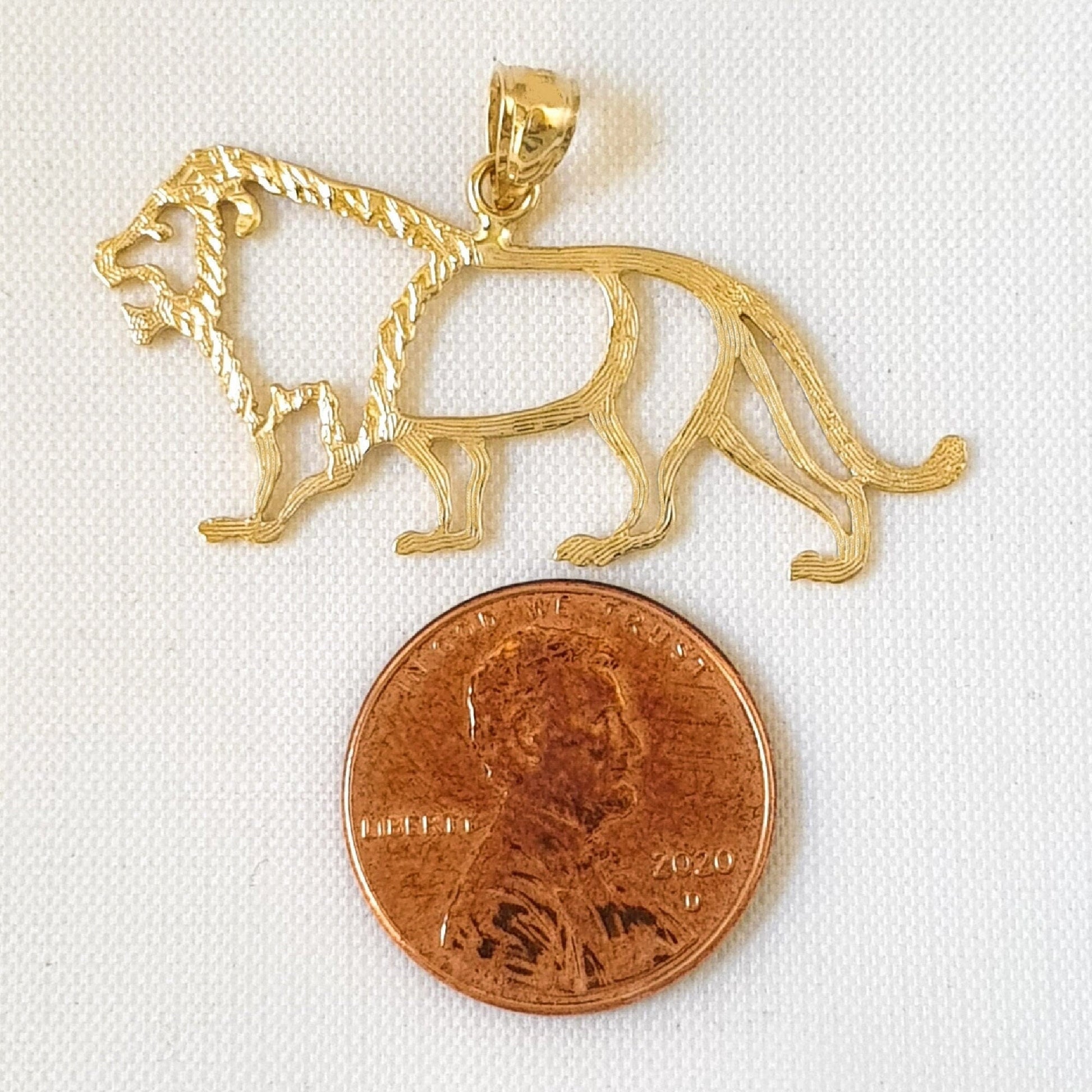 14K Yellow Gold LION Pendant