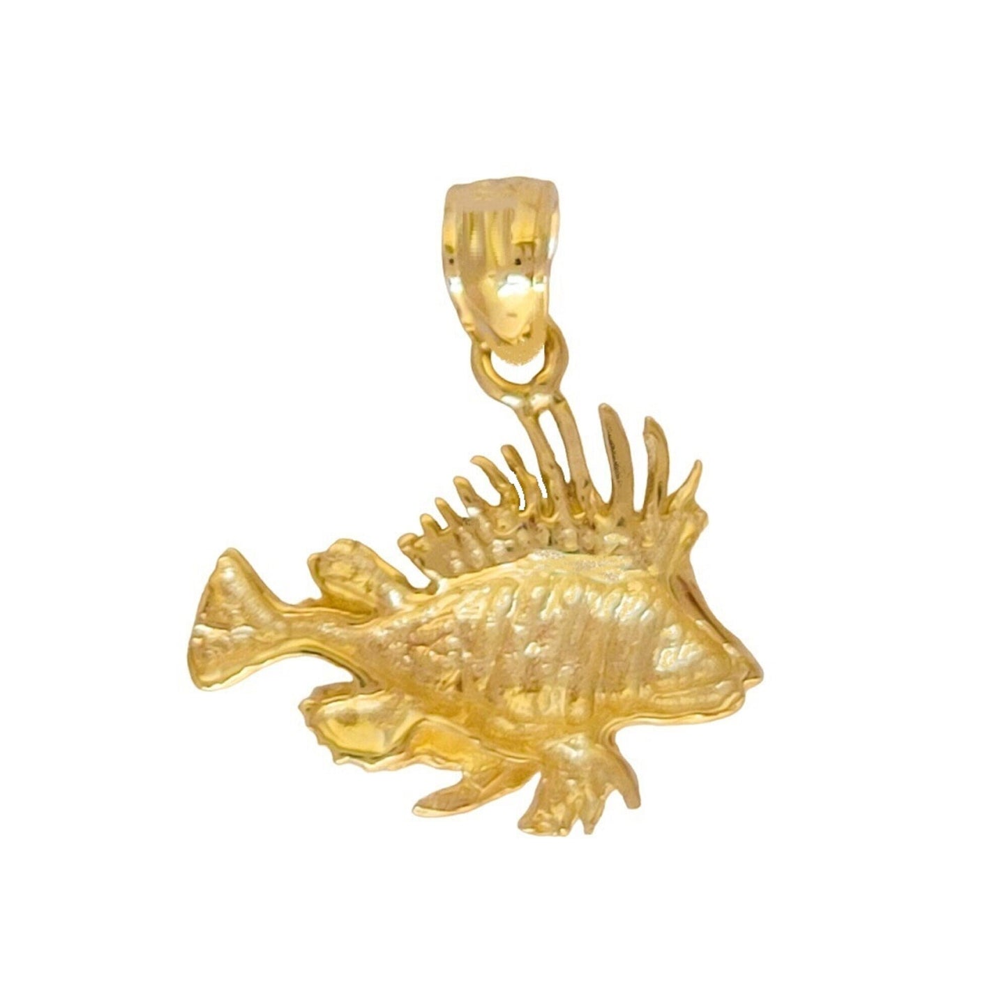 14K Yellow Gold Lionfish Pendant
