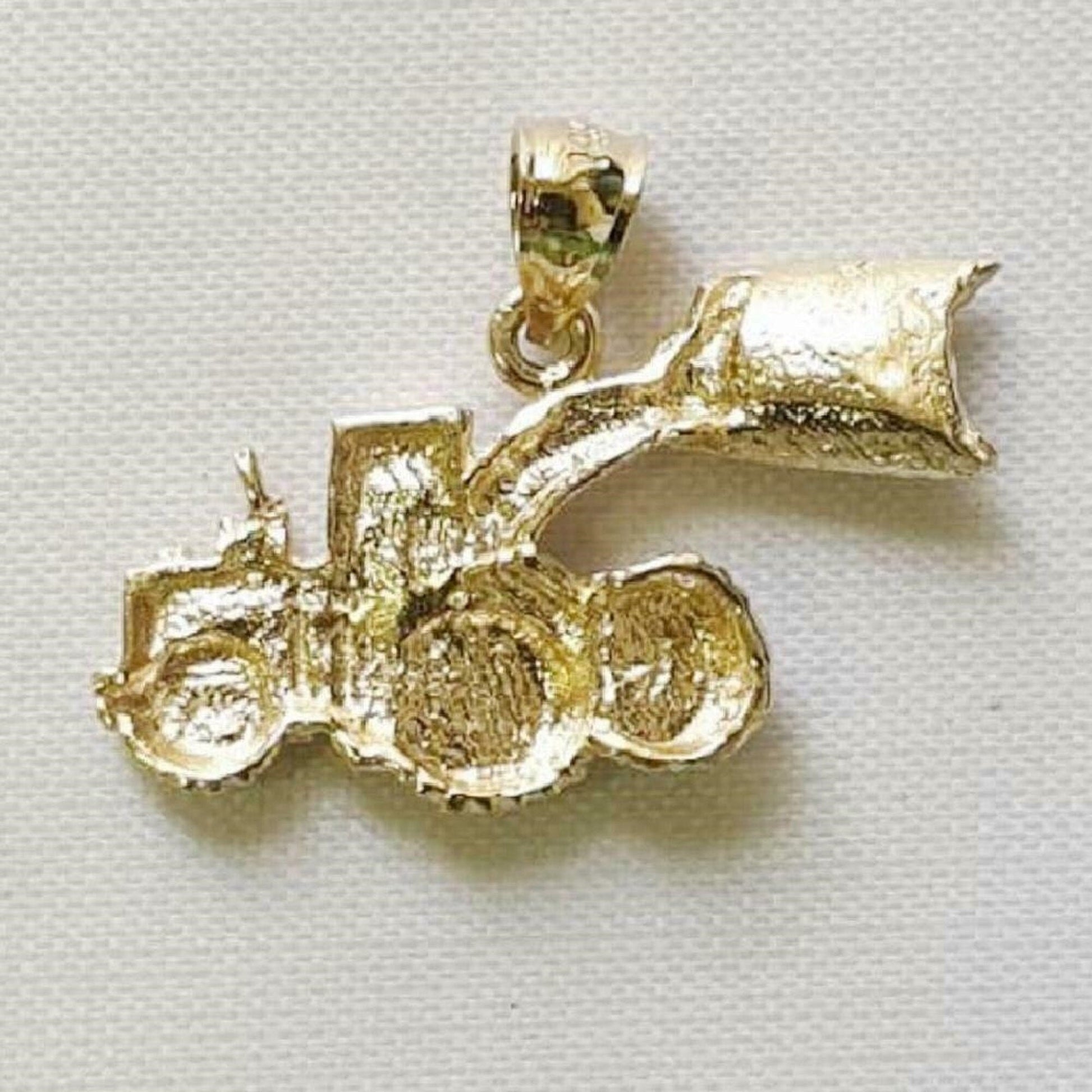 14K Yellow Gold LOADER BULLDOZER Pendant