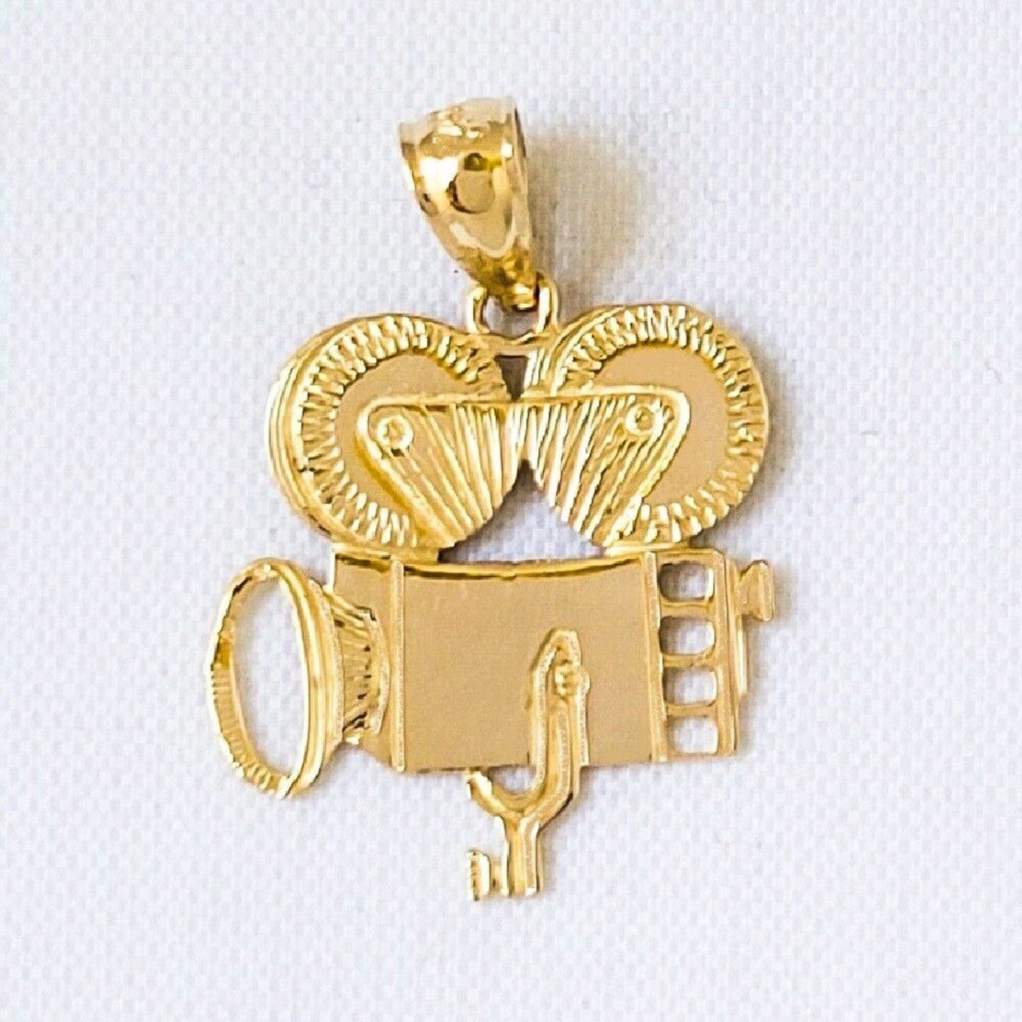 14K Yellow Gold Movie Camera Pendant