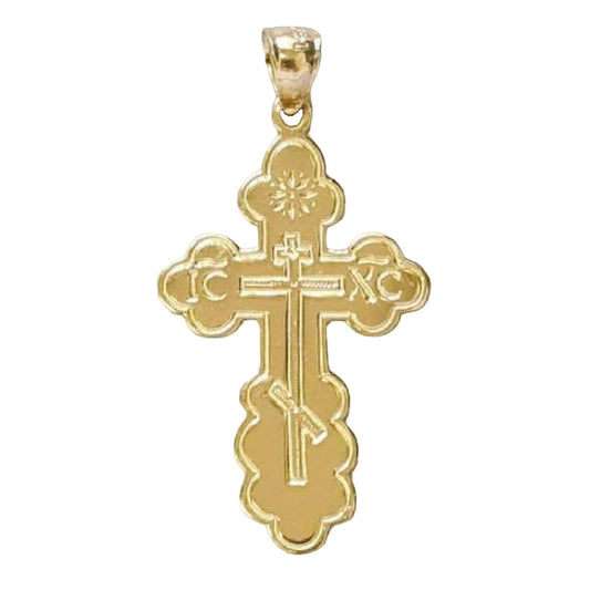 14K Yellow Gold Orthodox Cross Pendant