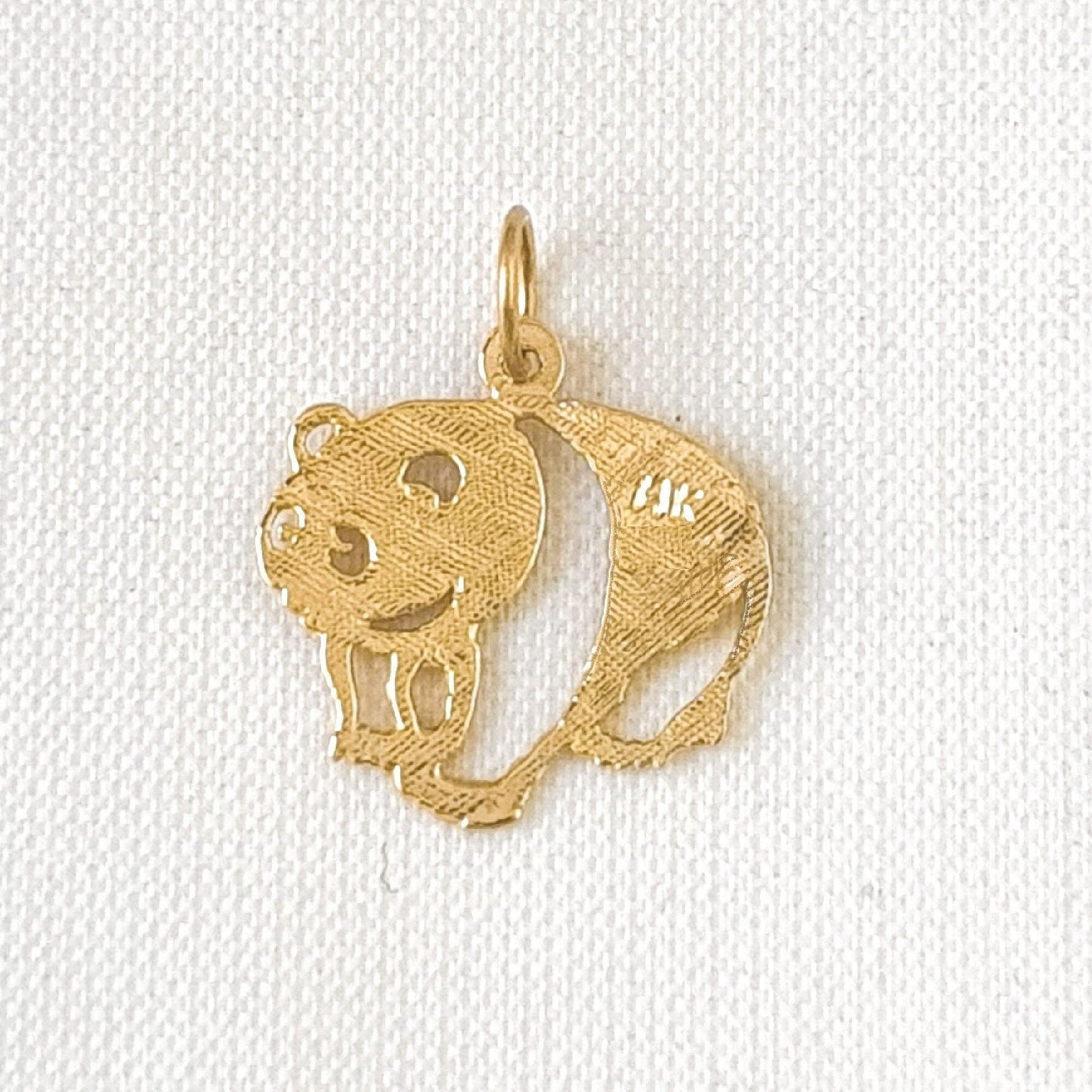 14K Yellow Gold Panda Bear Pendant