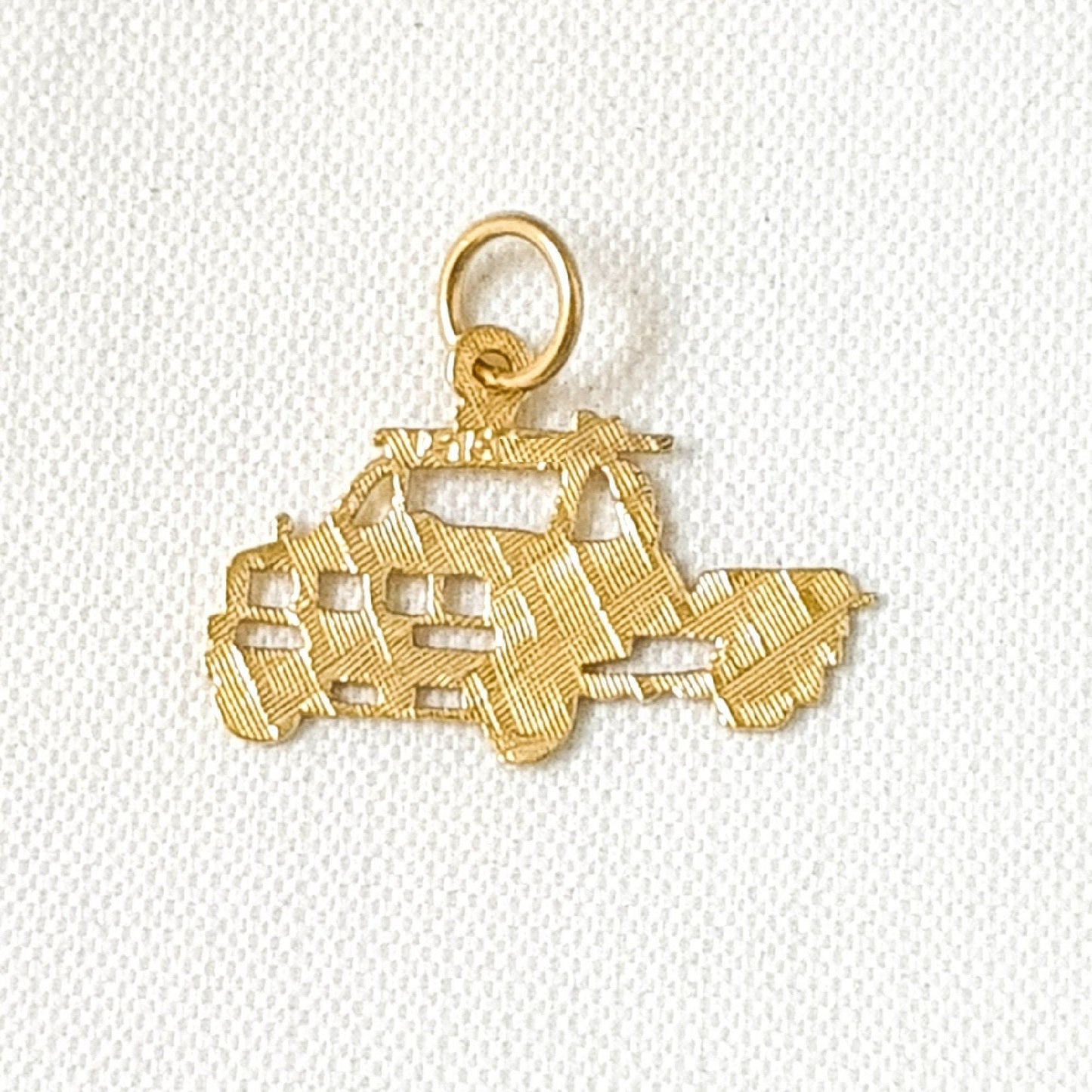 14K Yellow Gold Pickup Truck Charm Pendant