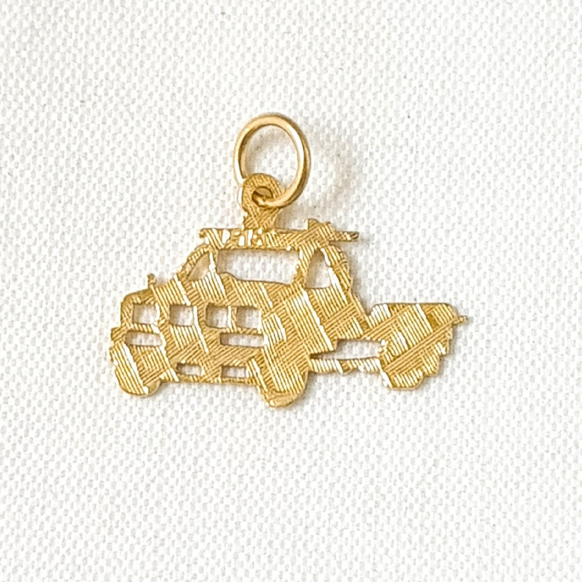 14K Yellow Gold Pickup Truck Charm Pendant