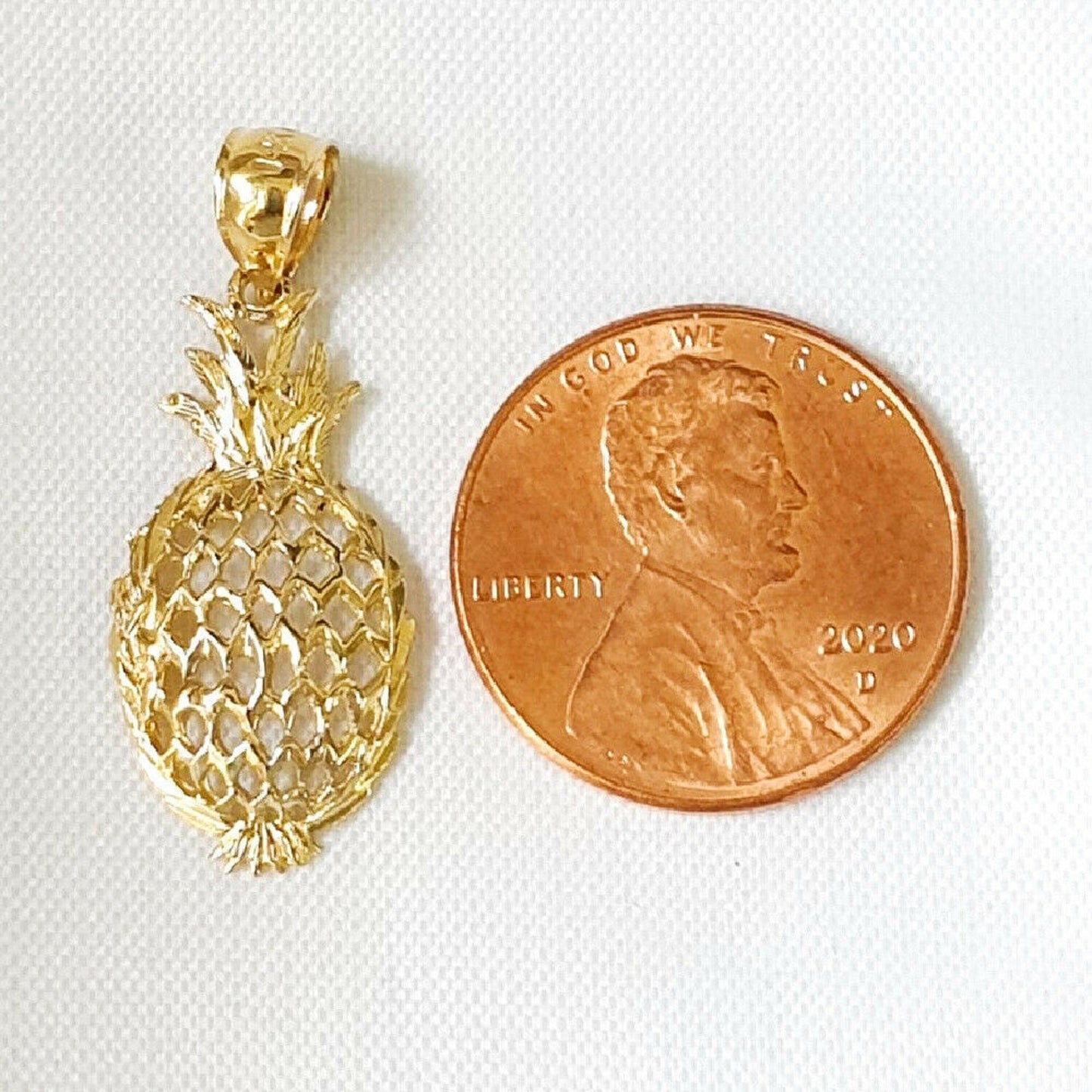 14K Yellow Gold Pineapple Pendant