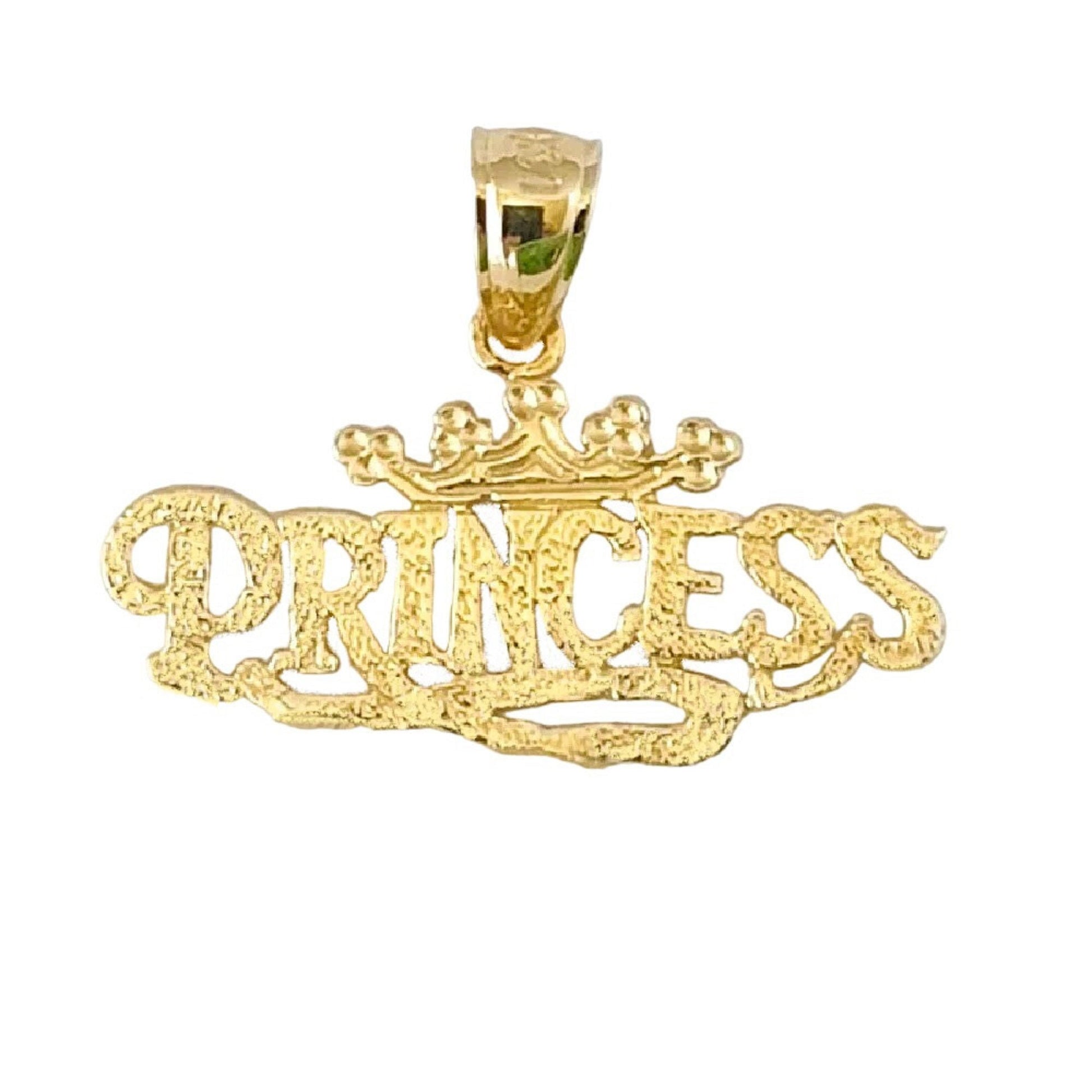 14k Yellow Gold PRINCESS Pendant / Charm, Made in USA