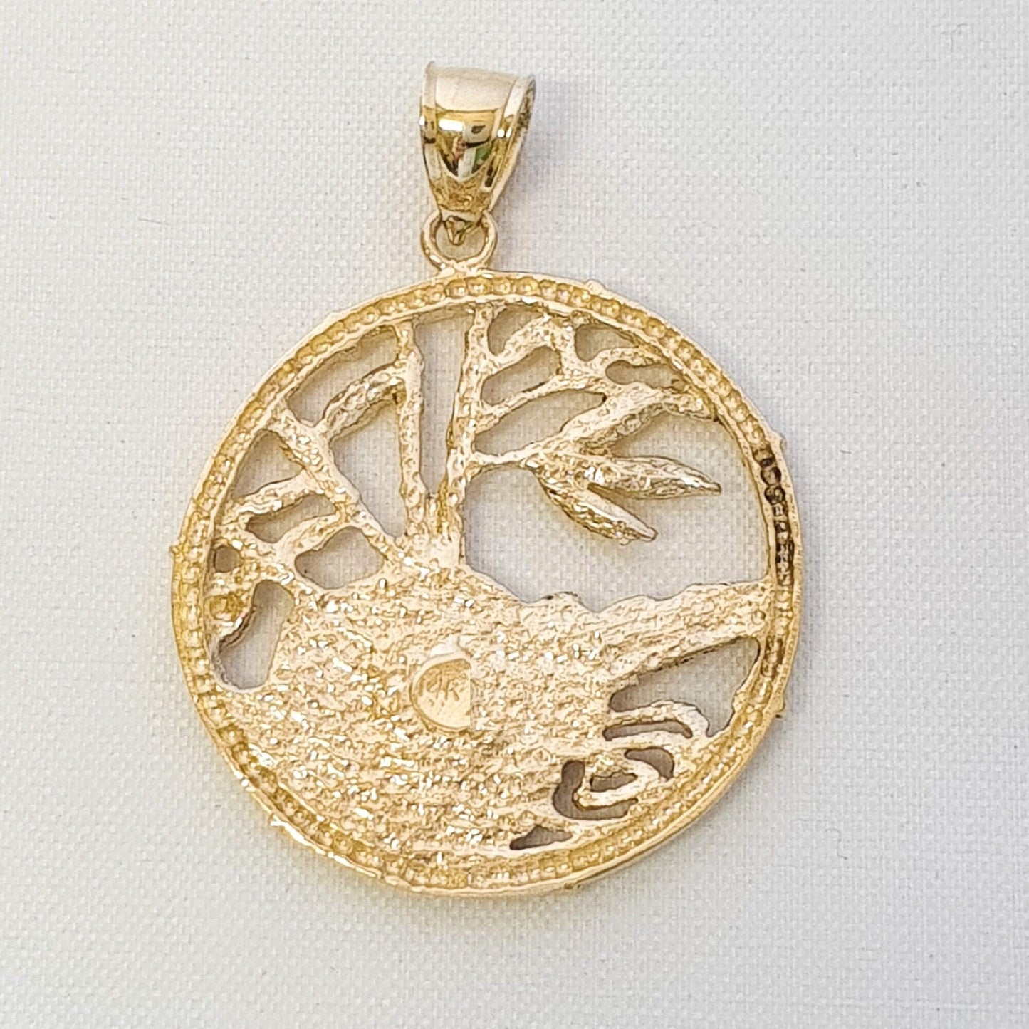 14K Yellow Gold Racoon Large Pendant