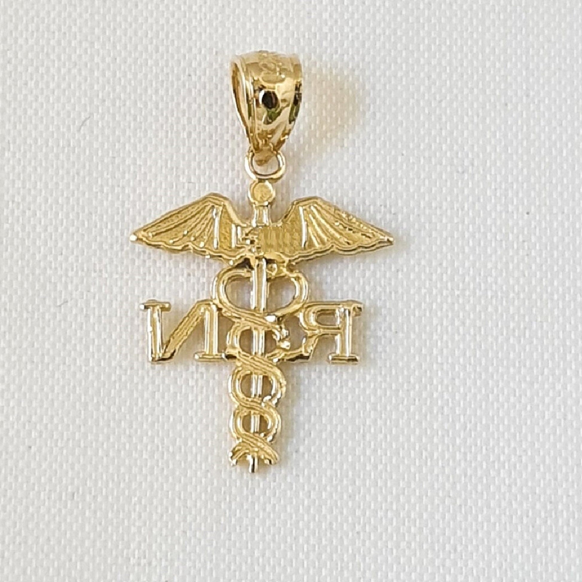 14K Yellow Gold RN (Registered Nurse) Pendant