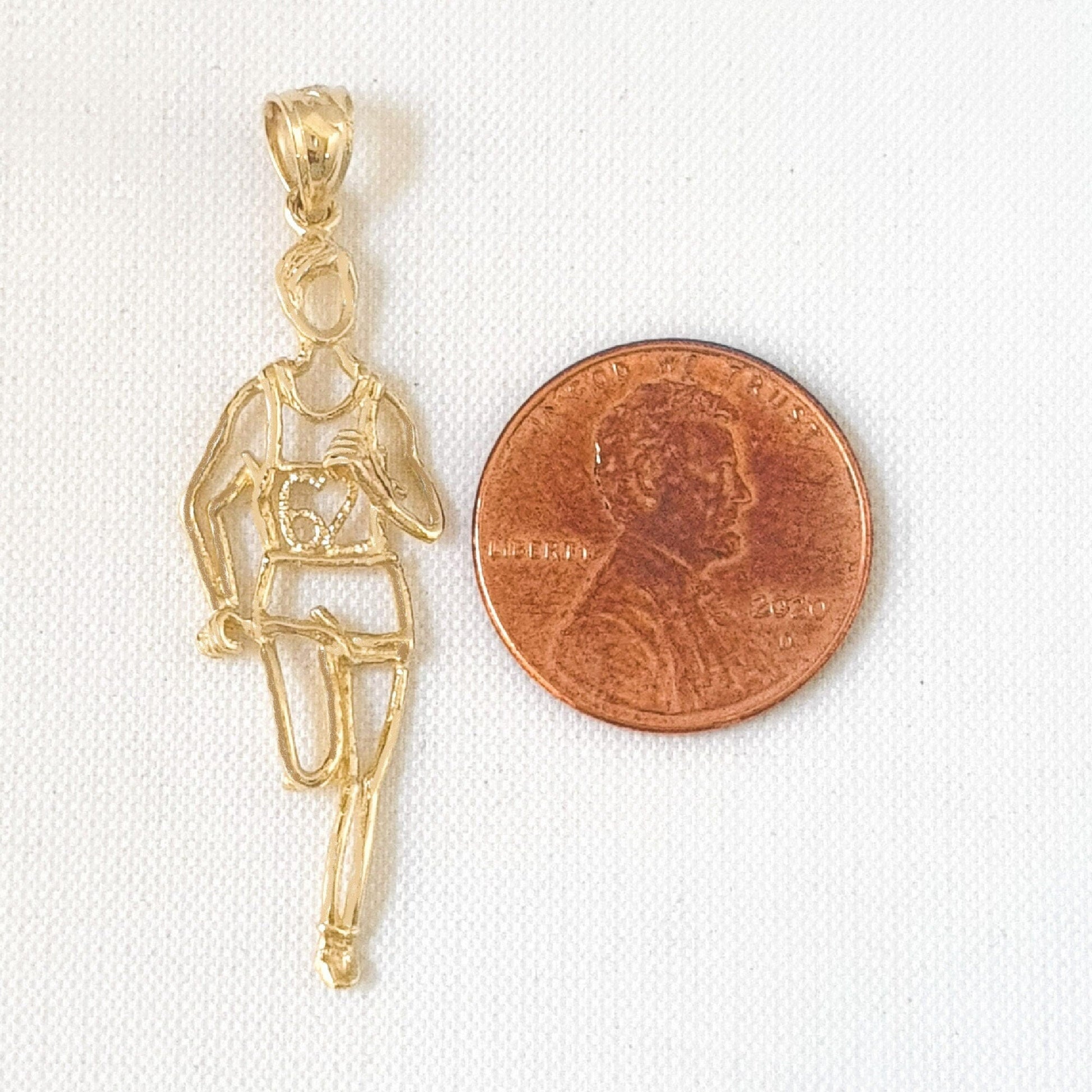 14K Yellow Gold Runner Pendant