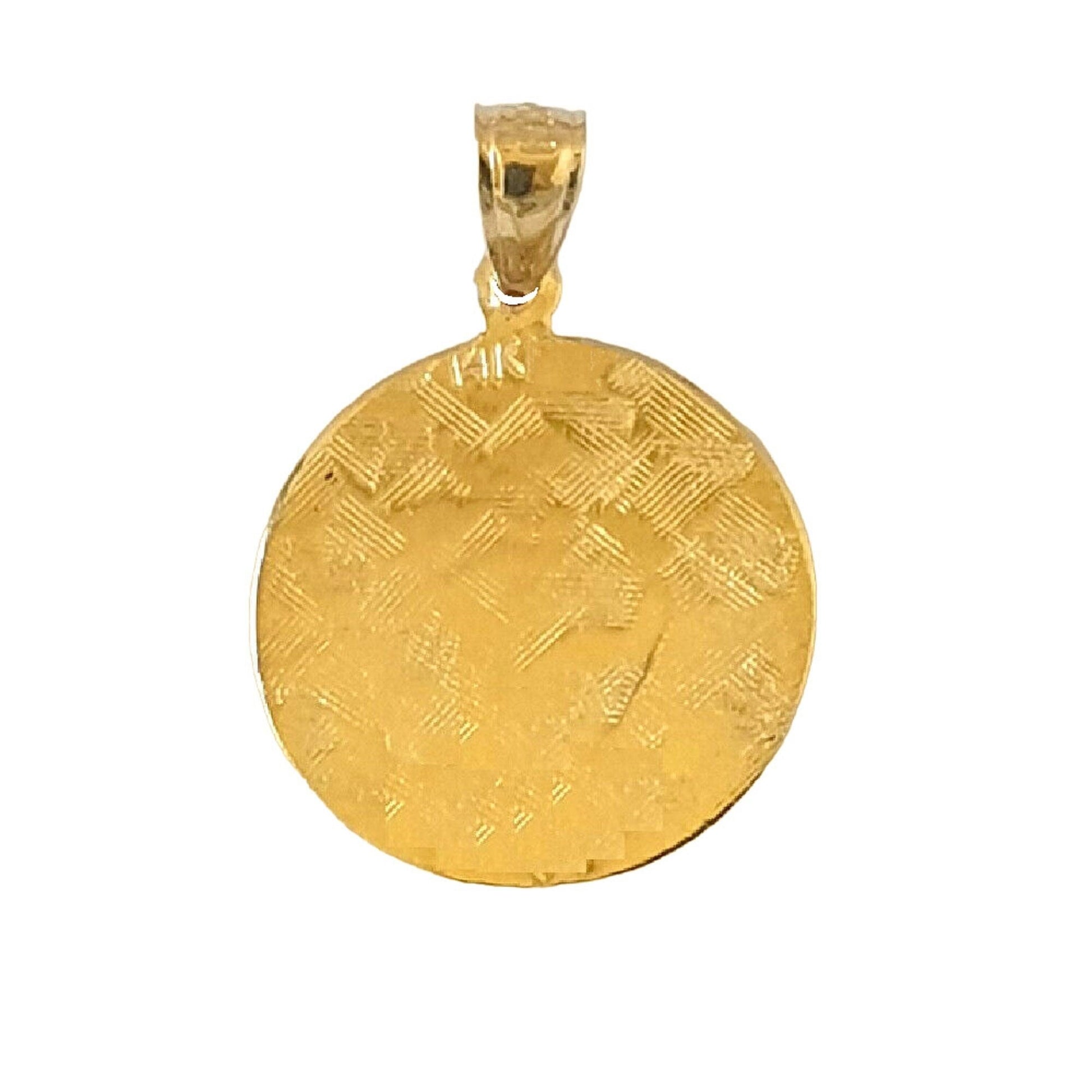 14K Yellow Gold Saint Christopher Protect Us Pendant