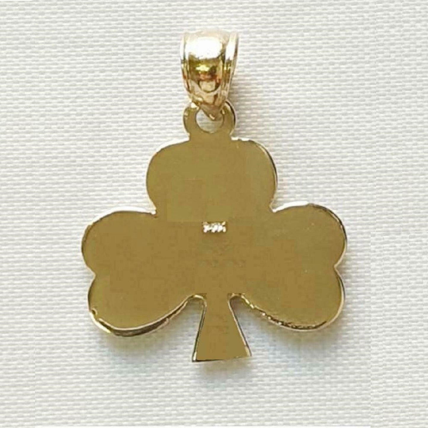 14K Yellow Gold SHAMROCK CLOVER Pendant