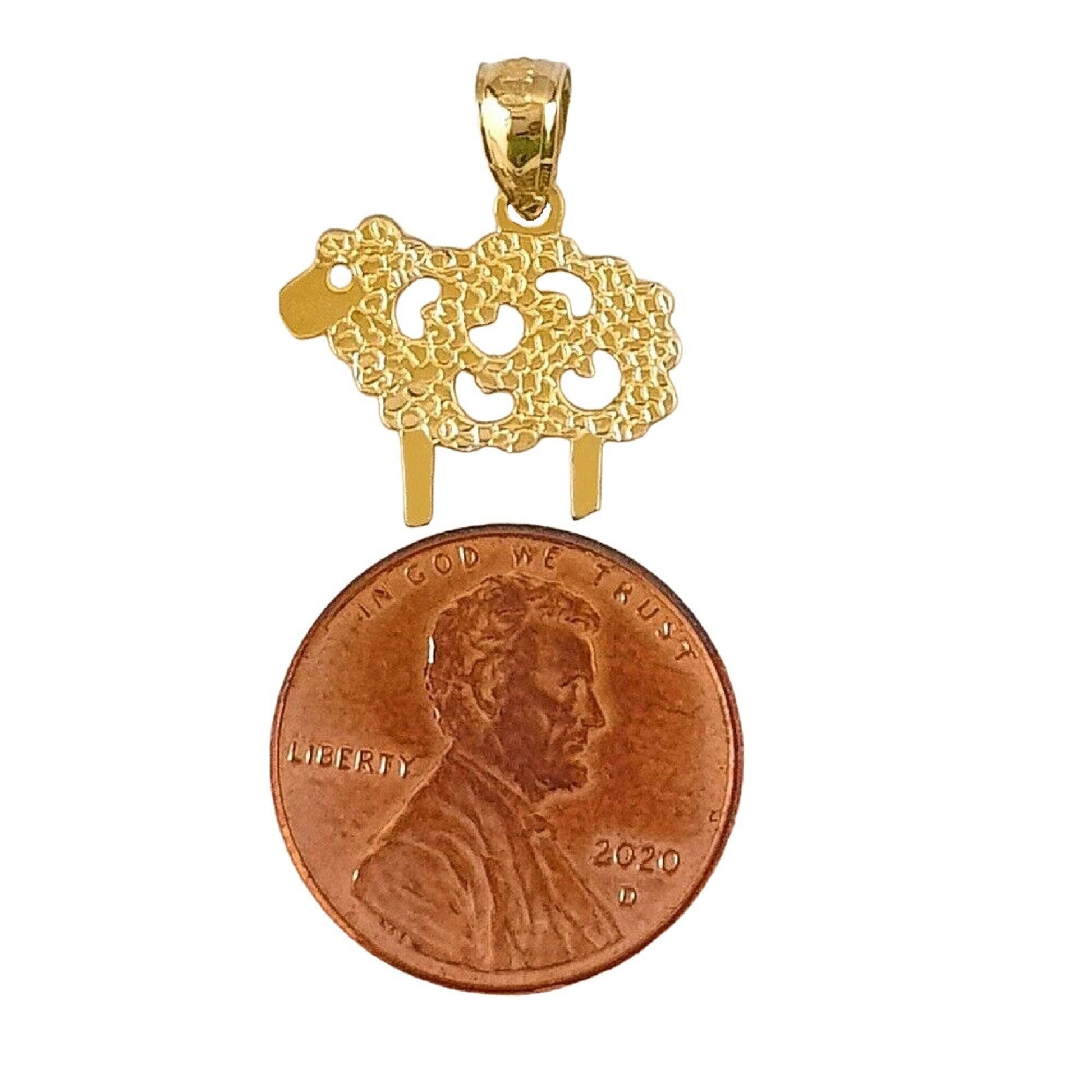 14K Yellow Gold Sheep Pendant