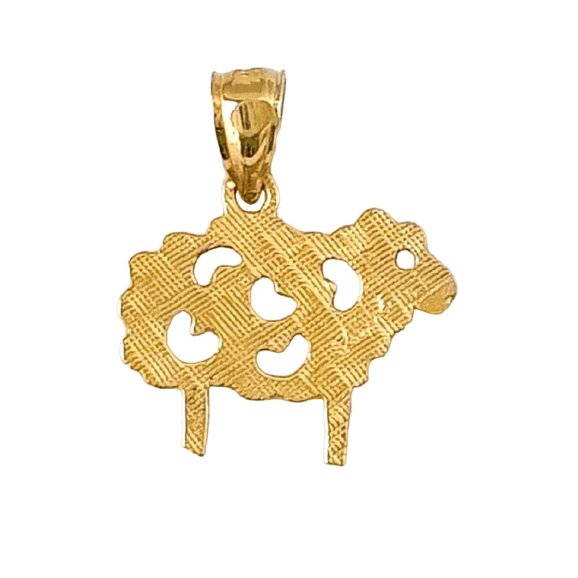 14K Yellow Gold Sheep Pendant