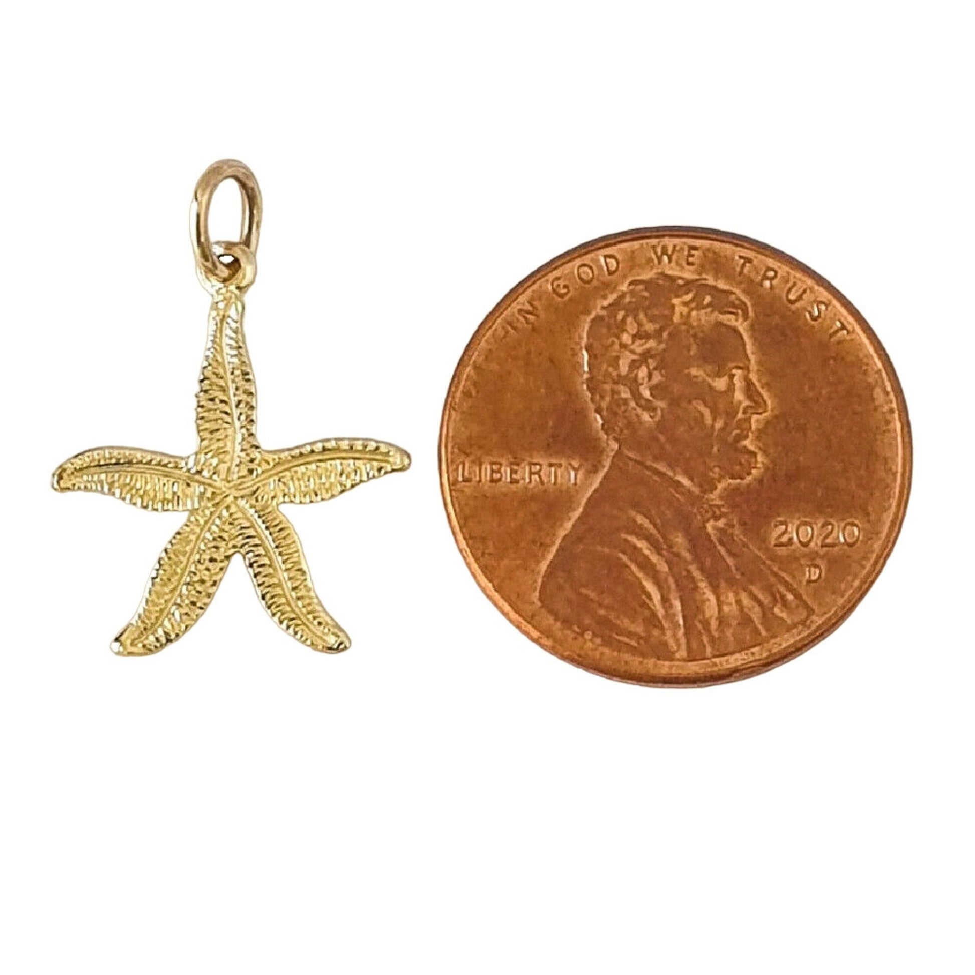 14K Yellow Gold Small Starfish Charm