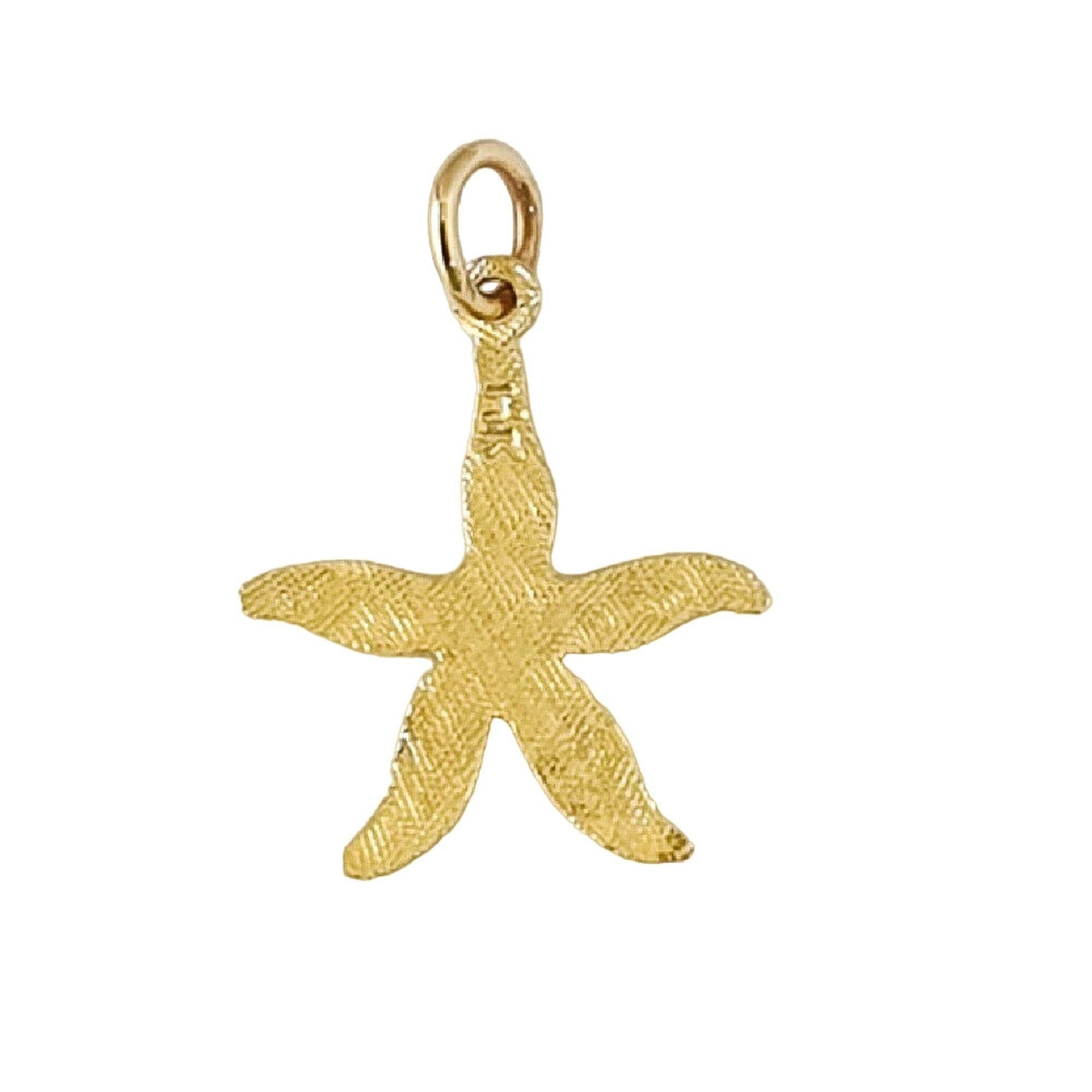 14K Yellow Gold Small Starfish Charm