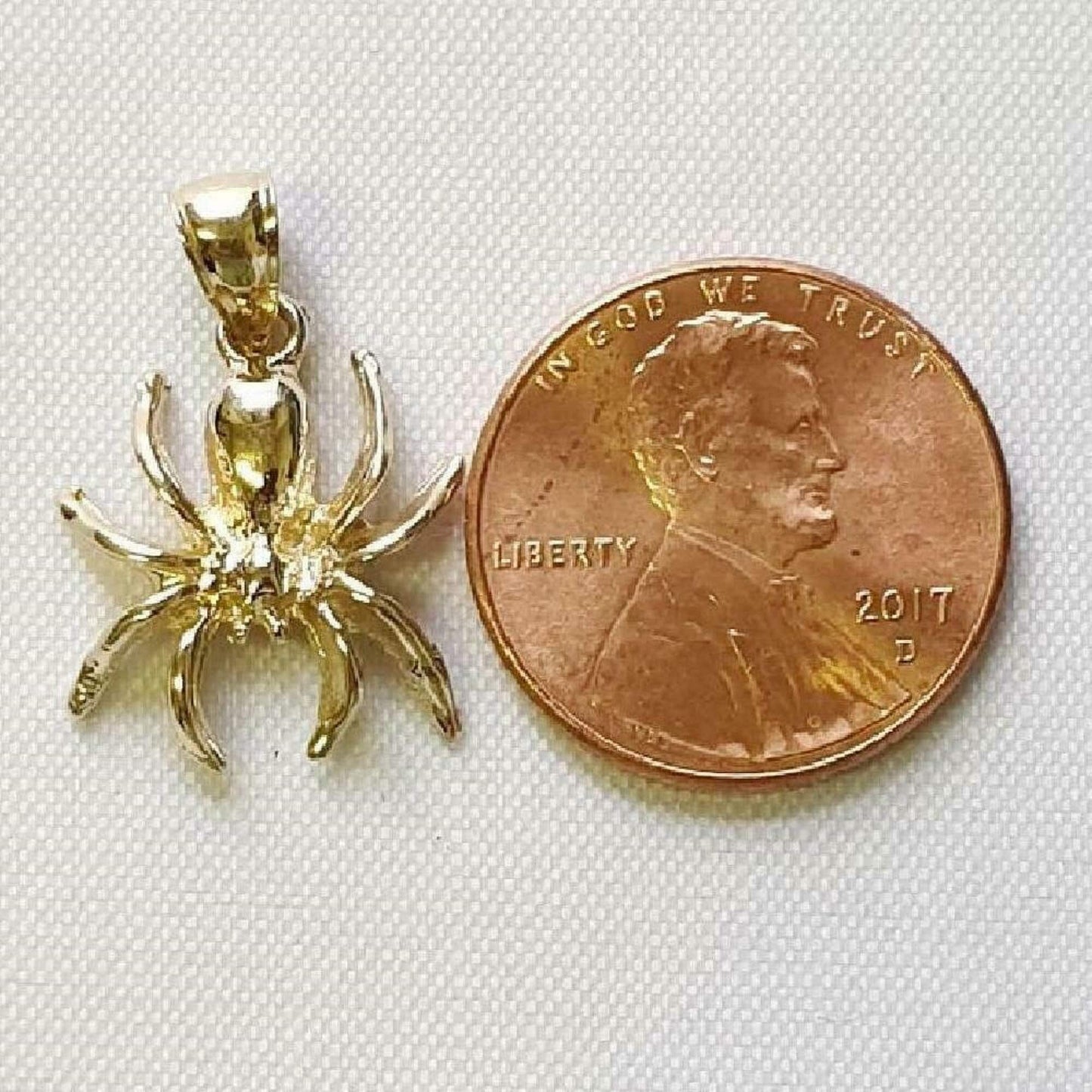 14K Yellow Gold Spider Pendant