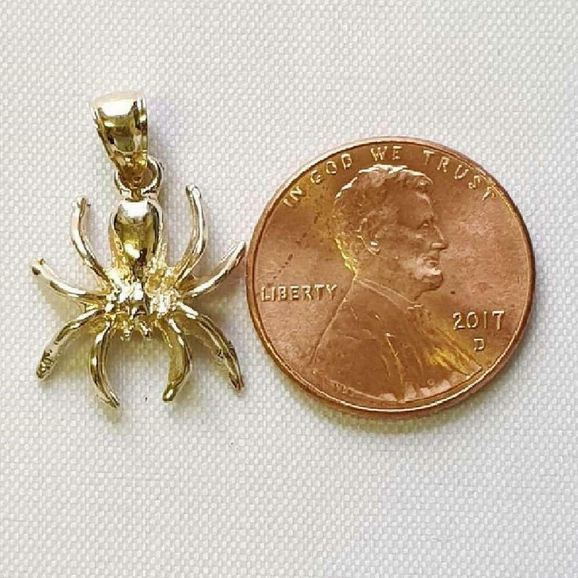 14K Yellow Gold Spider Pendant