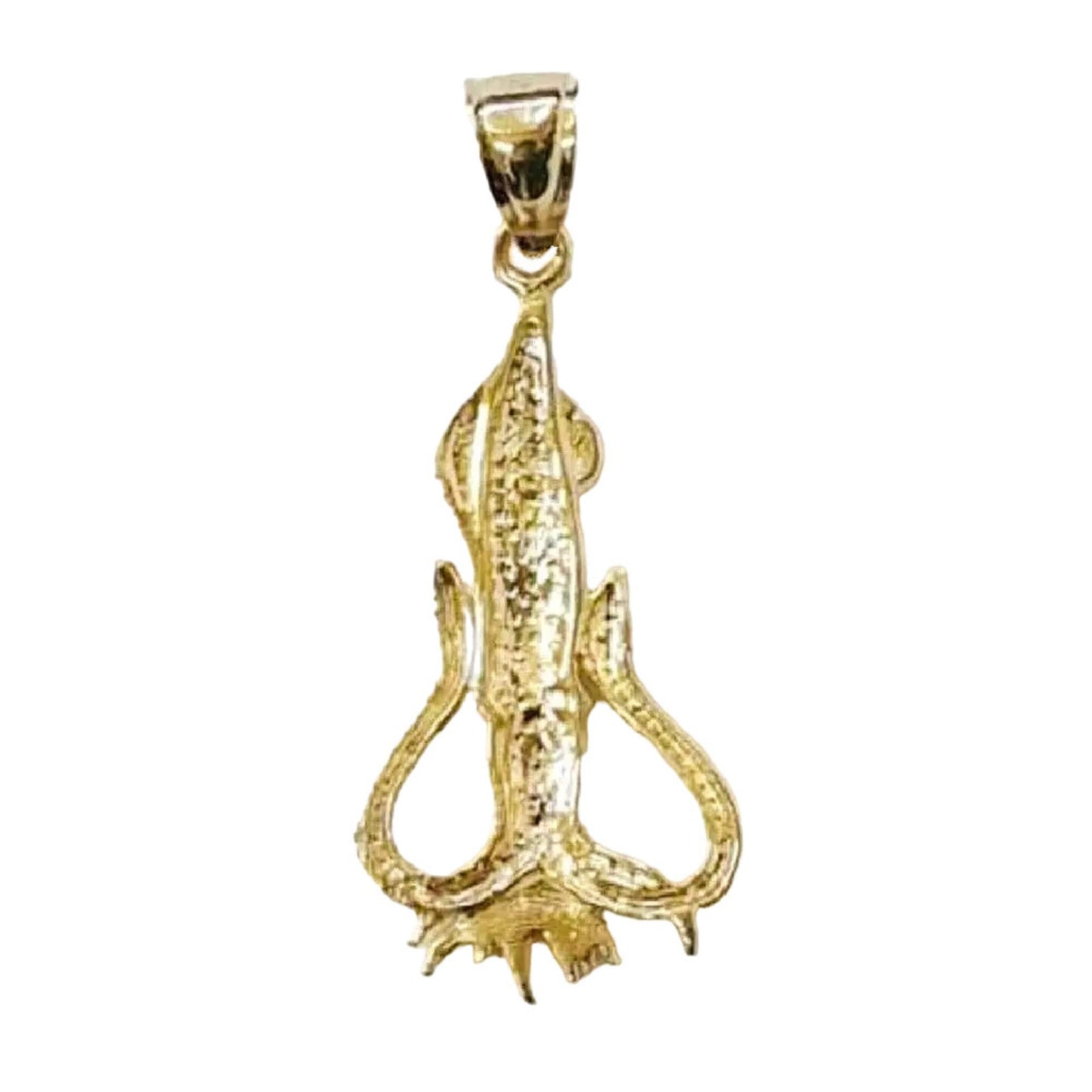 14K Yellow Gold Squid Pendant