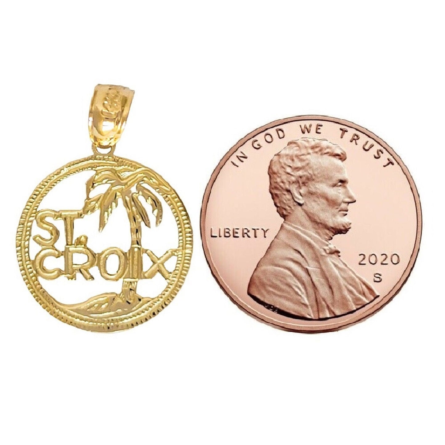 14k Yellow Gold St. Croix Virgin Islands Pendant