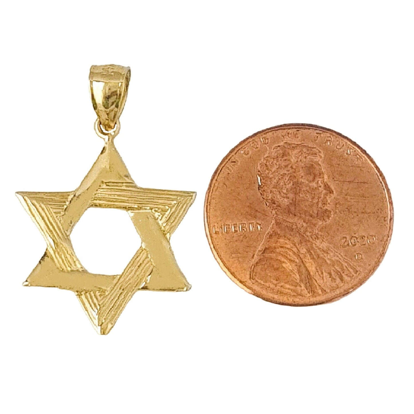 14K Yellow Gold Star of David Pendant