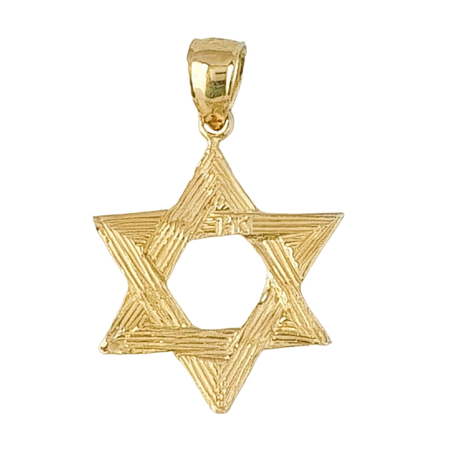 14K Yellow Gold Star of David Pendant