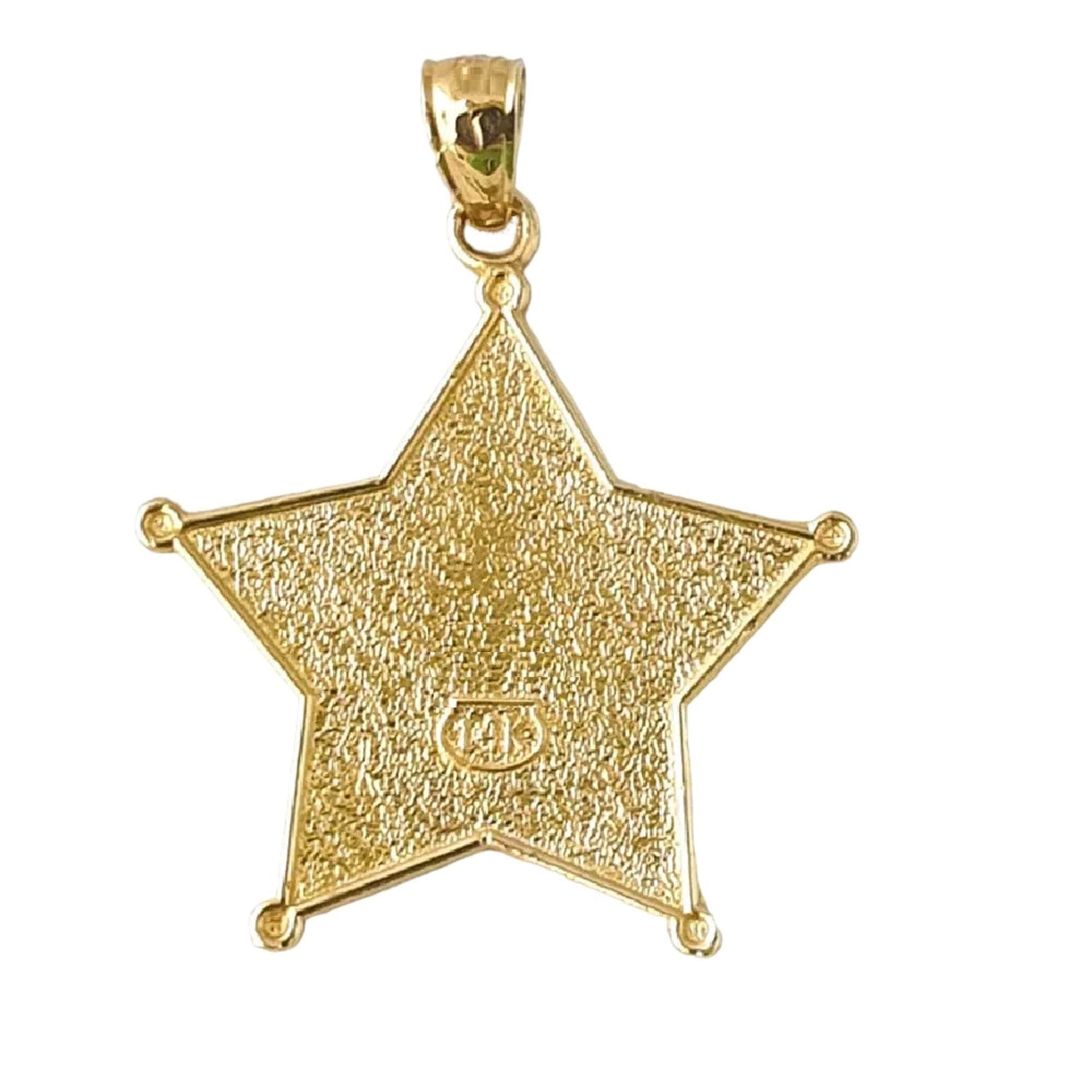 14K Yellow Gold State of Florida Sheriff Deputy Badge Pendant