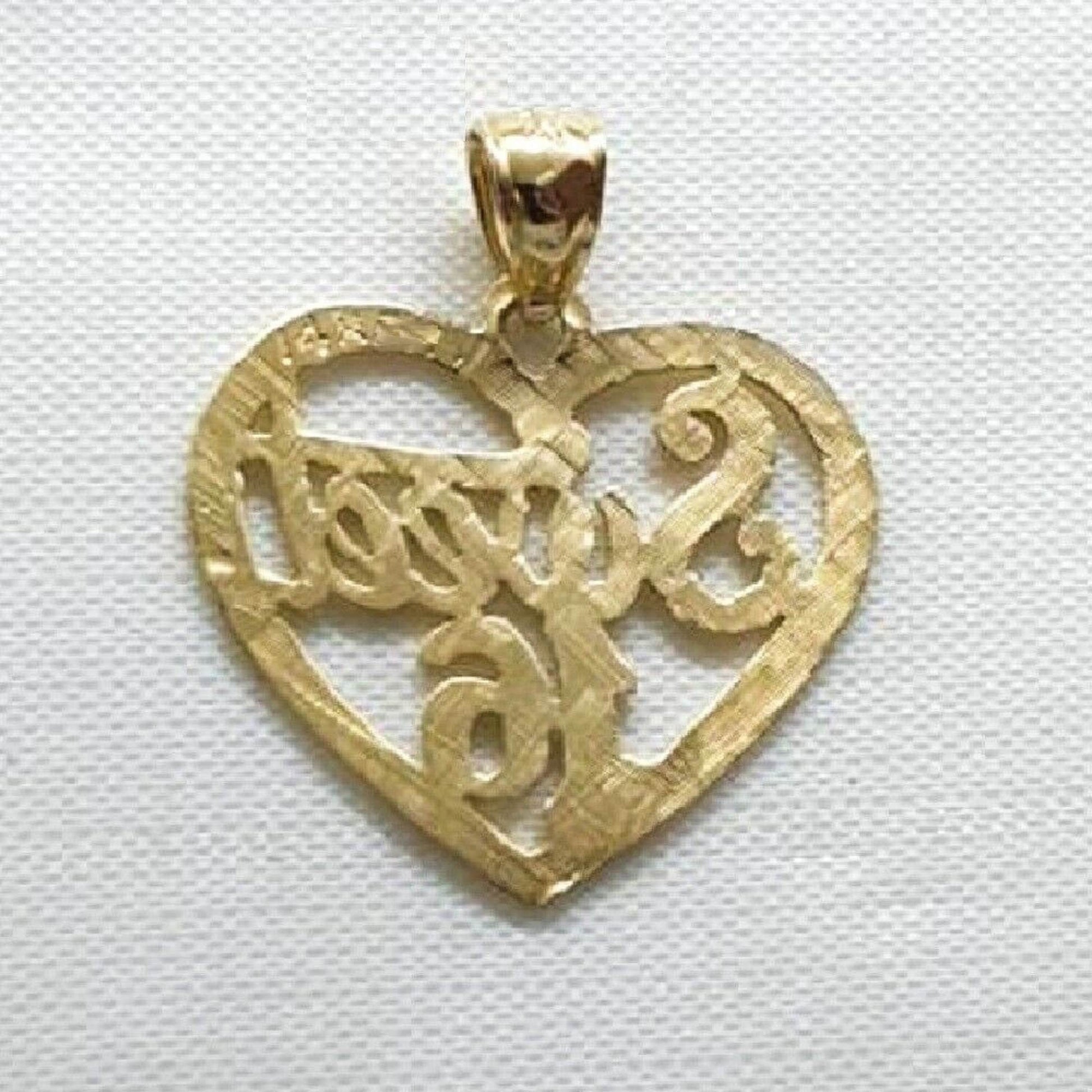 14K Yellow Gold Sweet 16 Heart Pendant