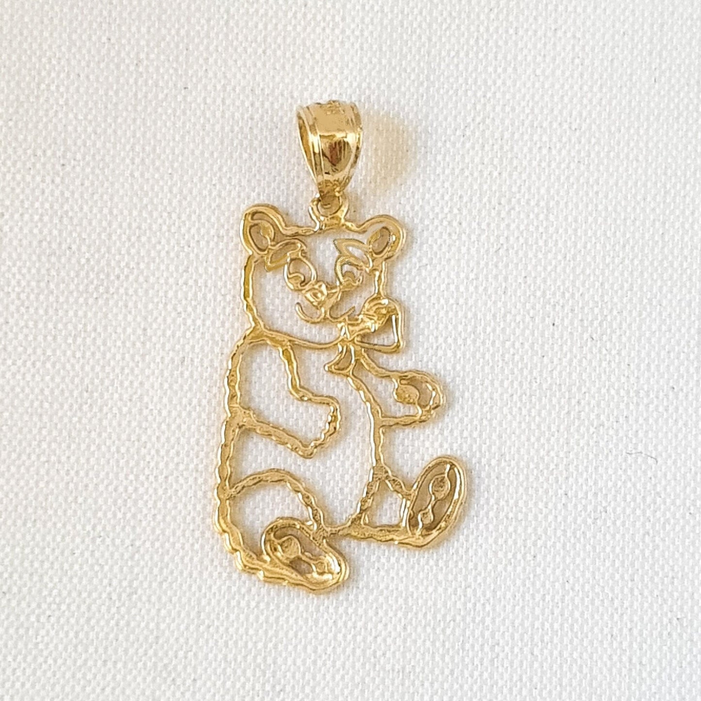14K Yellow Gold Teddy Bear Pendant